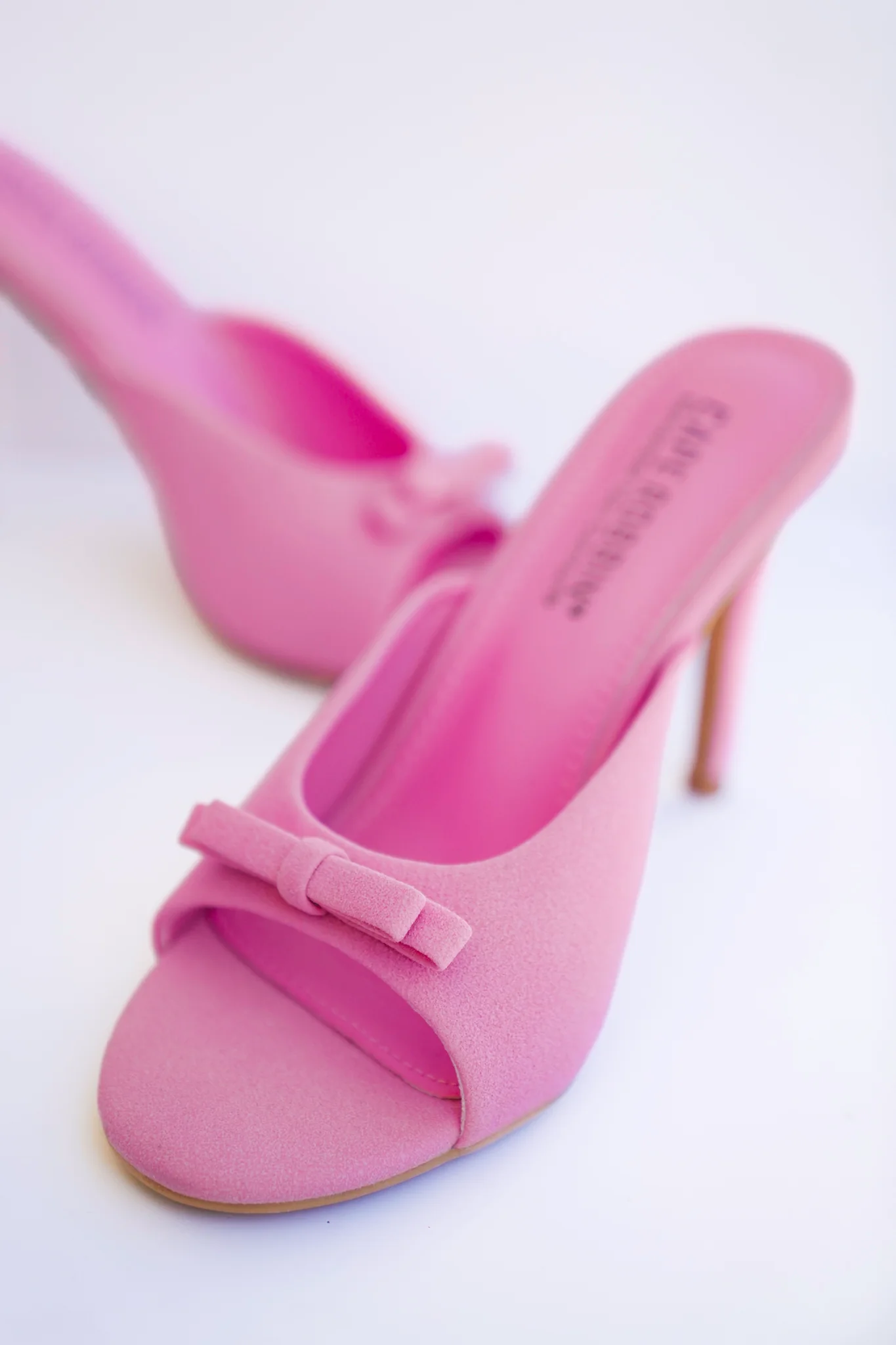 Elegant Open Toe Stiletto Mule Heels with Bow Accent - Image 8
