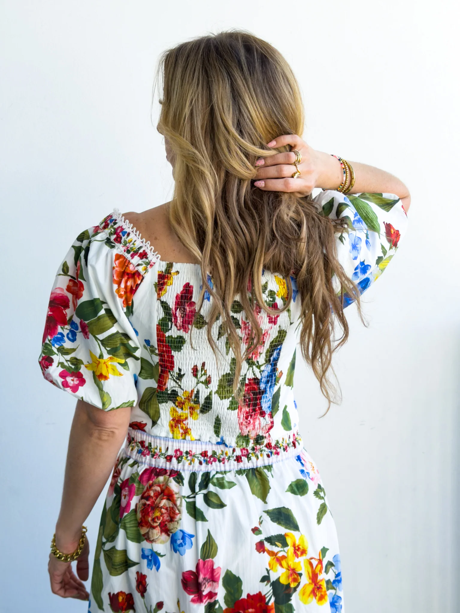 Floral Border Print Midi Skirt with Pockets - Image 8