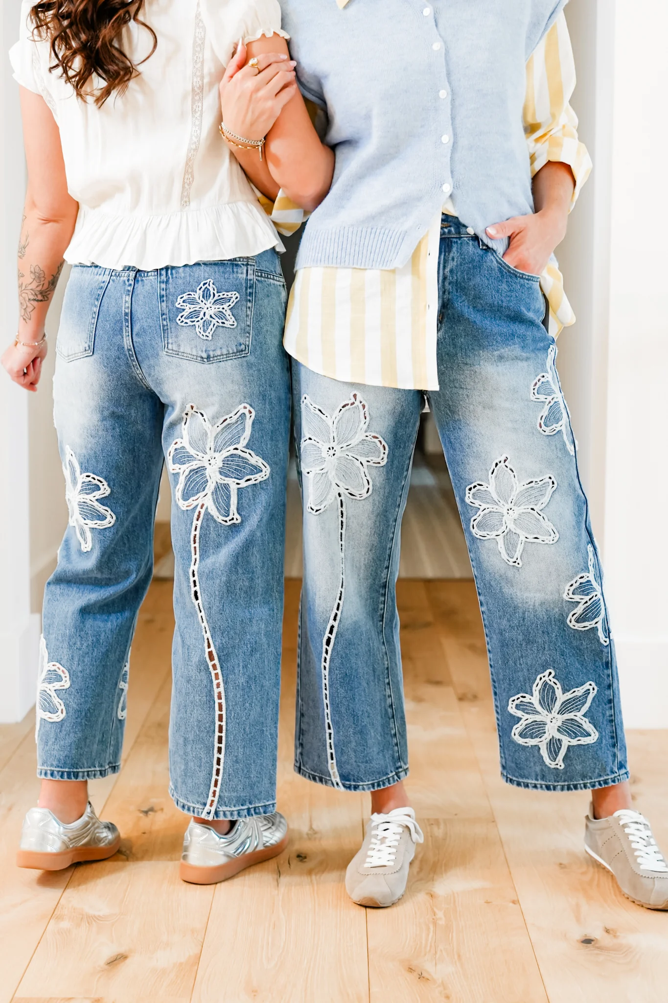 The Lily Bloom Floral Embroidered Straight Leg Jeans - Image 13
