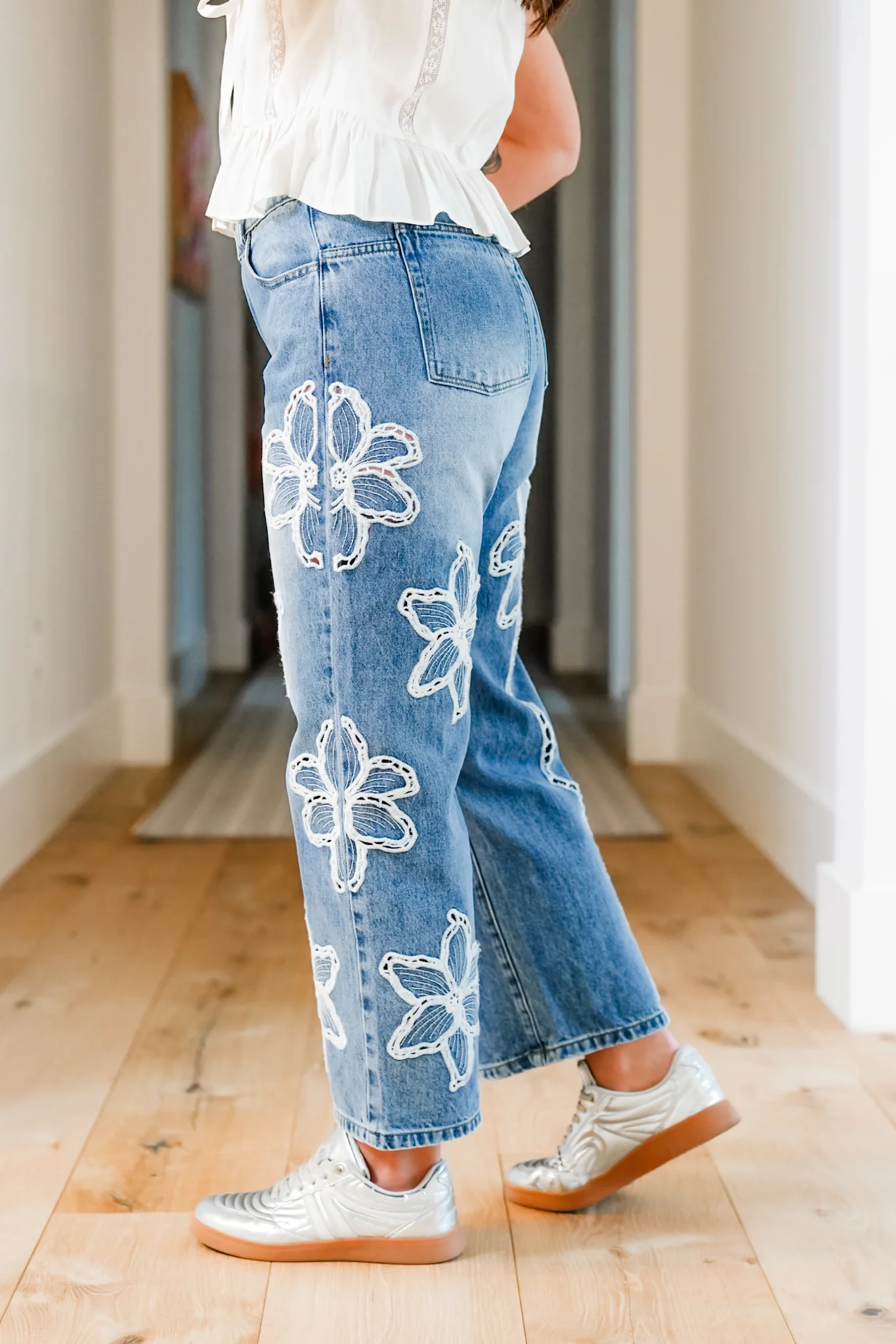The Lily Bloom Floral Embroidered Straight Leg Jeans - Image 17