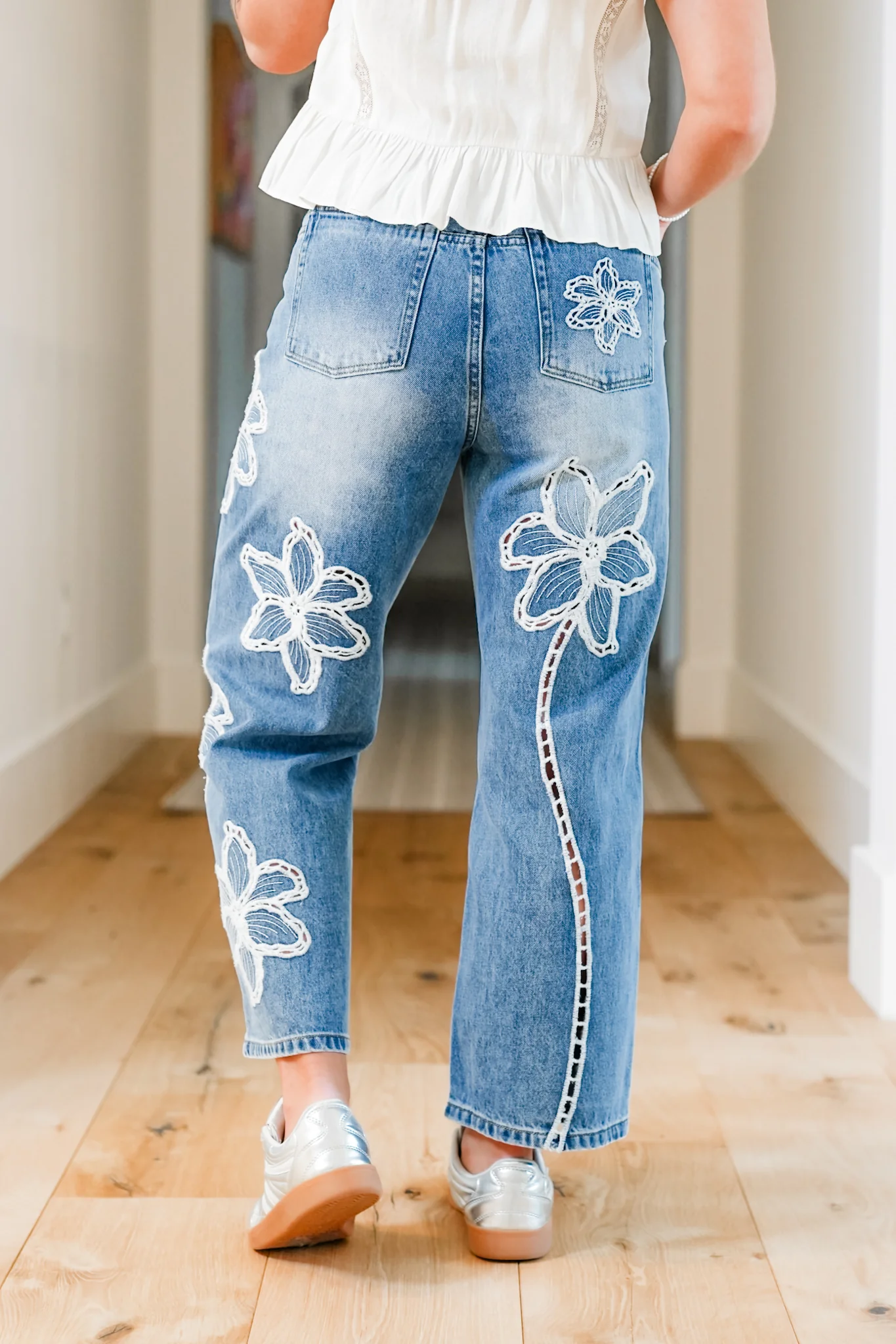 The Lily Bloom Floral Embroidered Straight Leg Jeans - Image 18