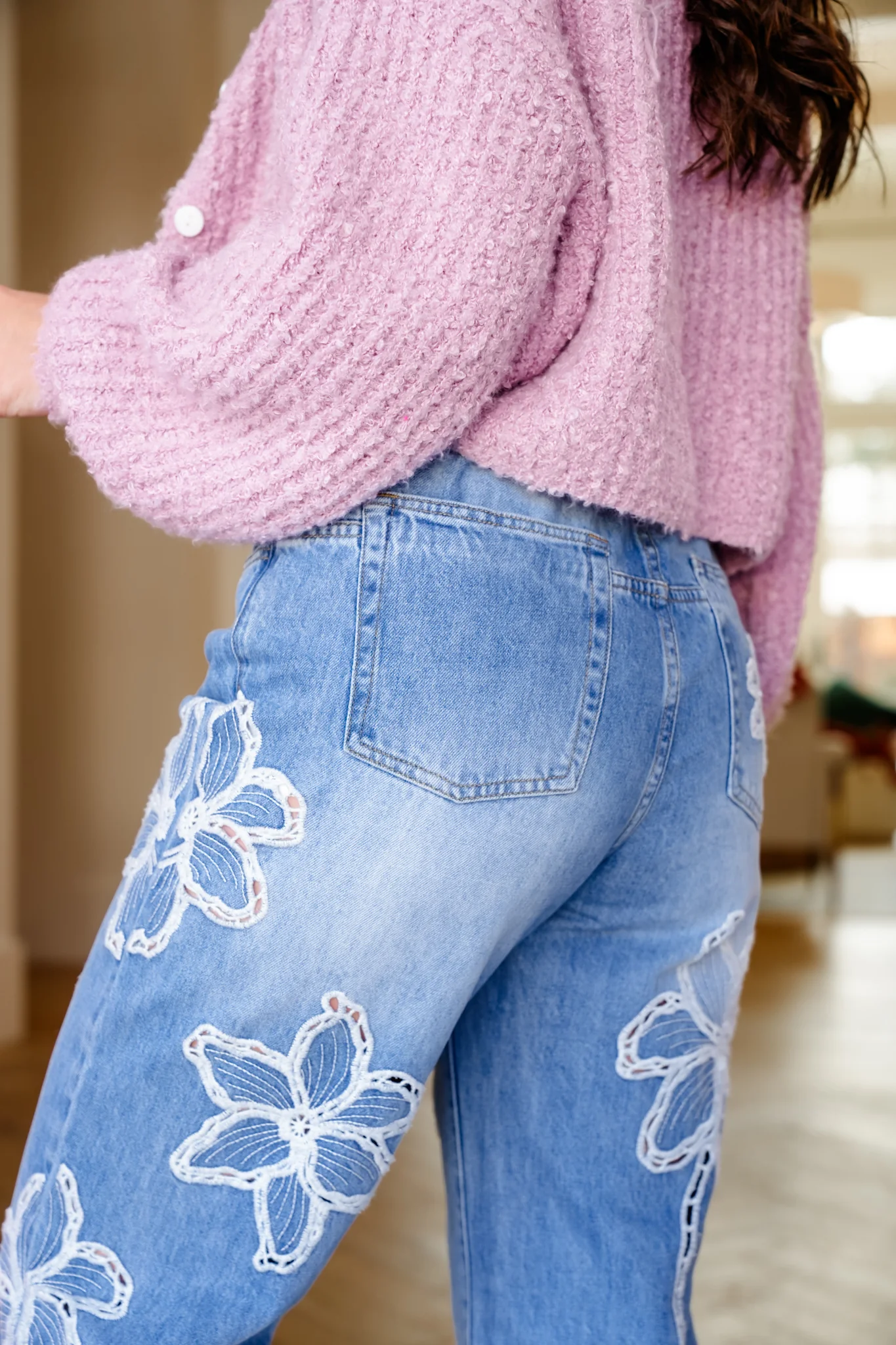 The Lily Bloom Floral Embroidered Straight Leg Jeans - Image 5