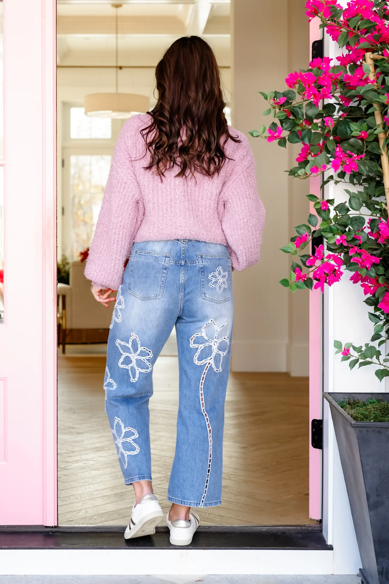 The Lily Bloom Floral Embroidered Straight Leg Jeans - Image 7