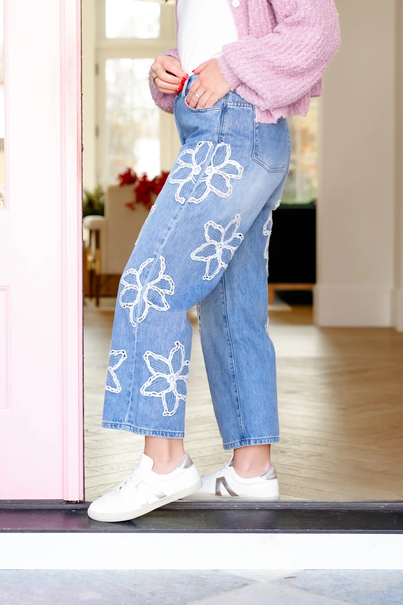 The Lily Bloom Floral Embroidered Straight Leg Jeans - Image 8