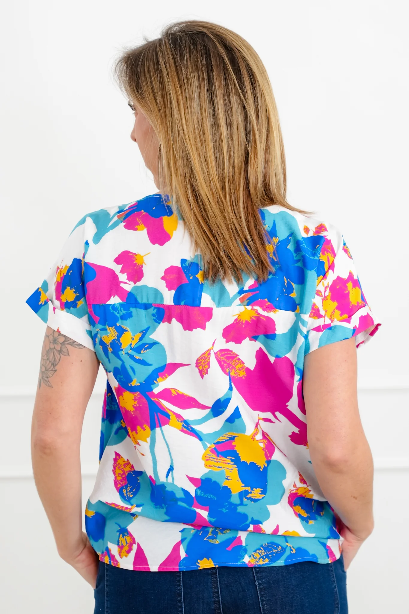 Floral Print Short Sleeve Top - Image 5