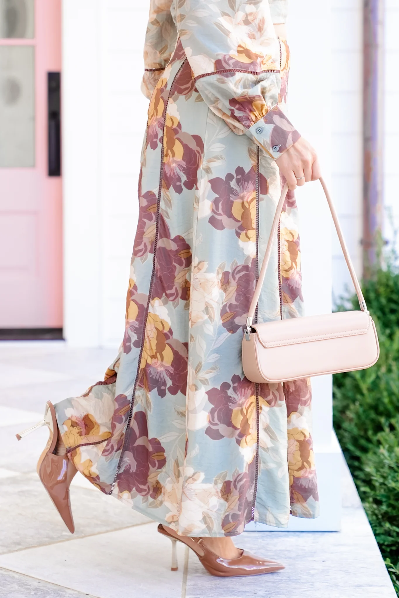 Floral Print Maxi Skirt with Side Zipper - Image 3