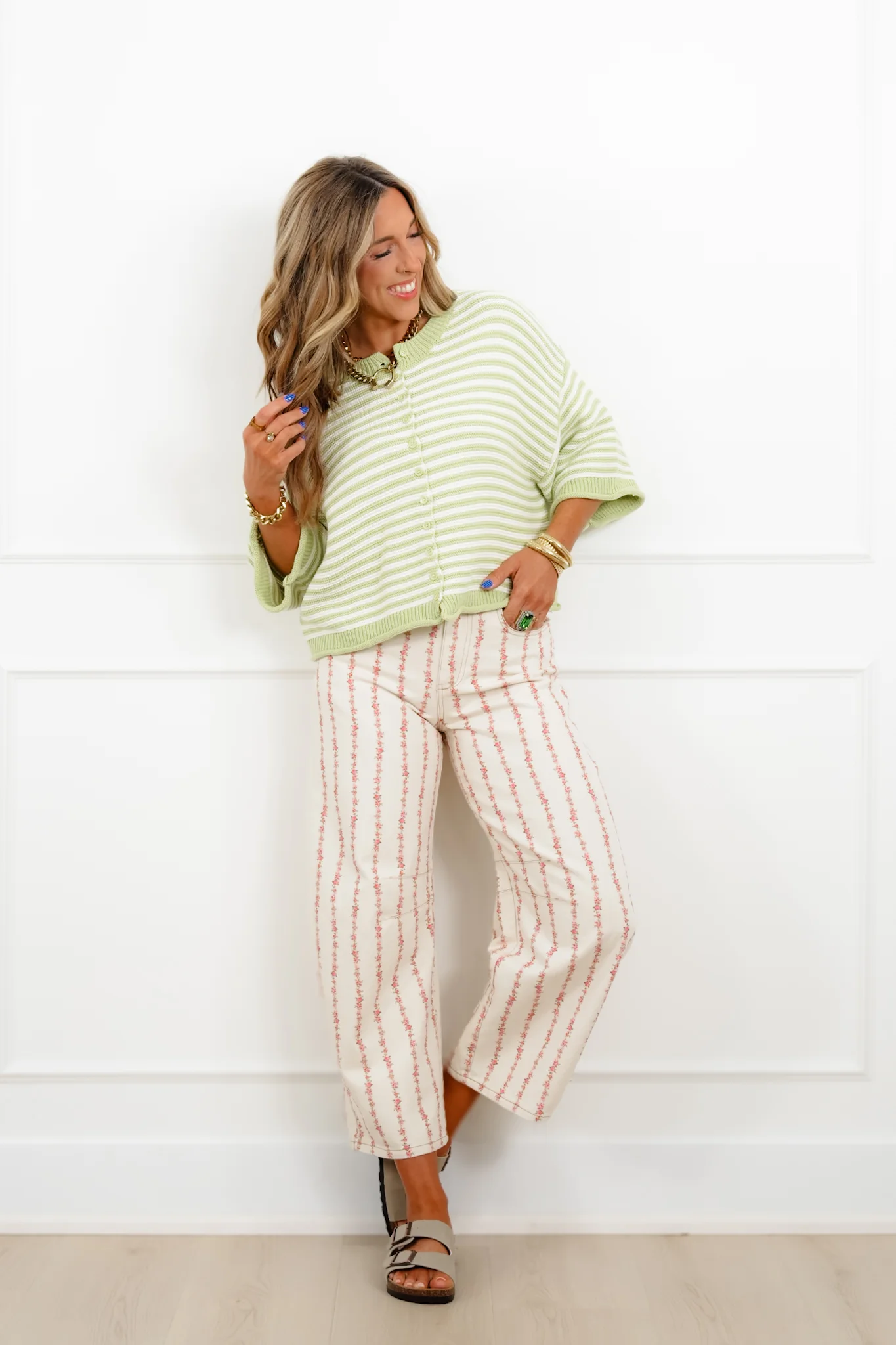 Floral Print Relaxed Barrel Pants - Image 5