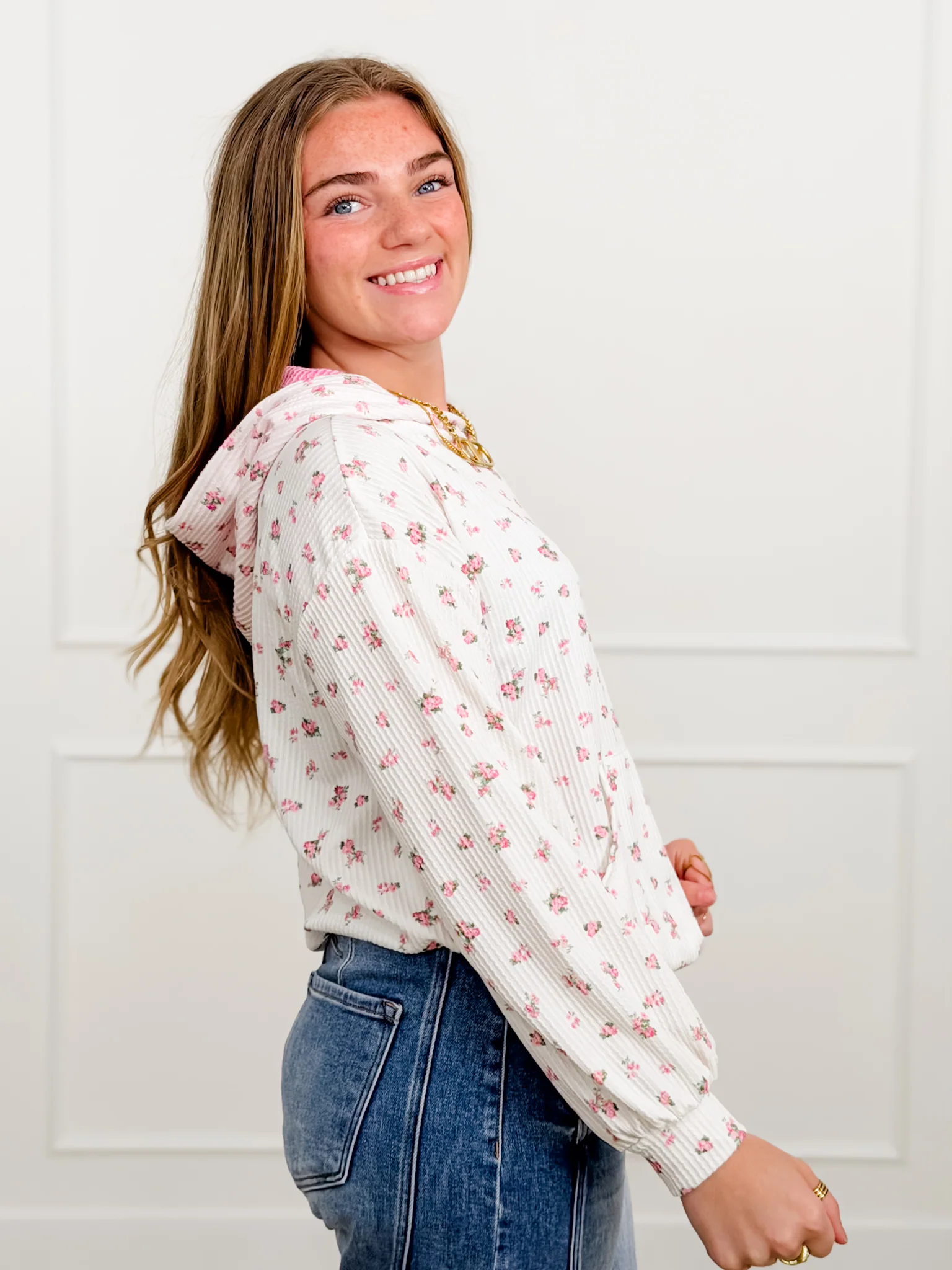 Floral Print Urban Ribbed Long Sleeve Top - Image 9