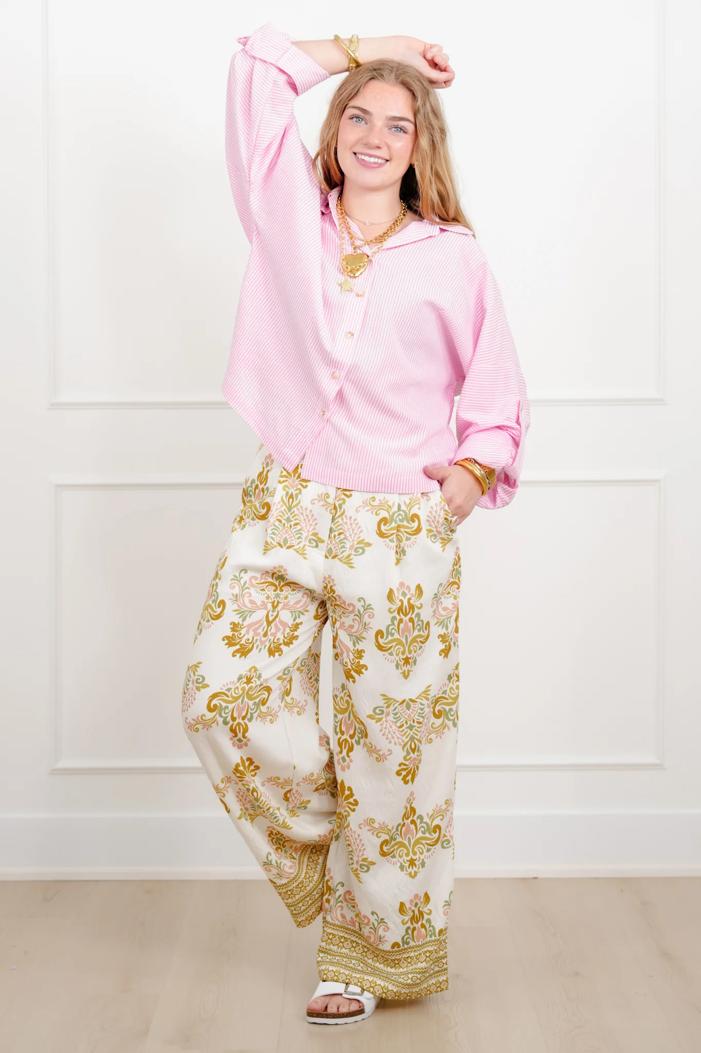 Floral Print Wide Leg Palazzo Pants - Image 2
