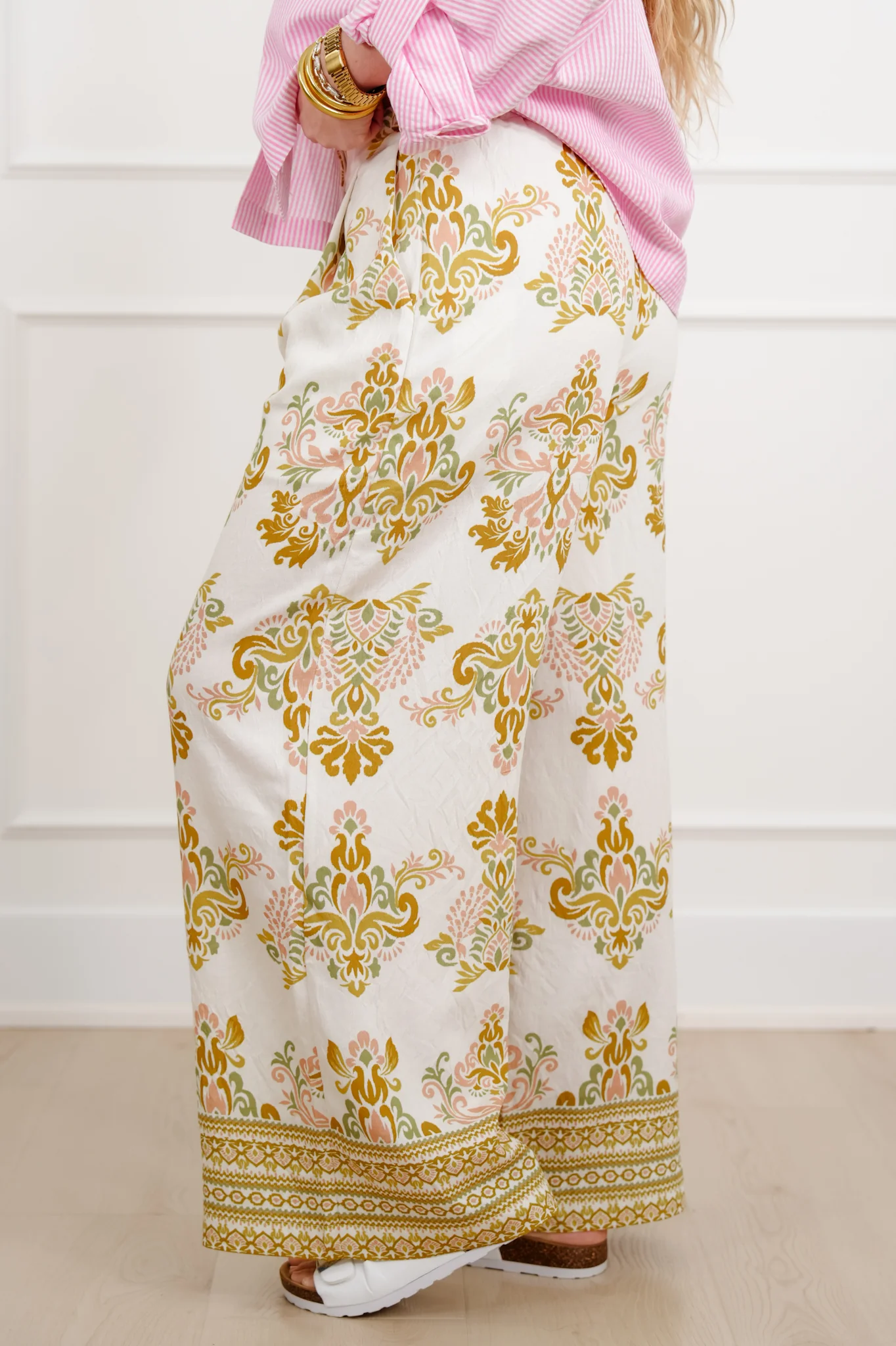 Floral Print Wide Leg Palazzo Pants - Image 4