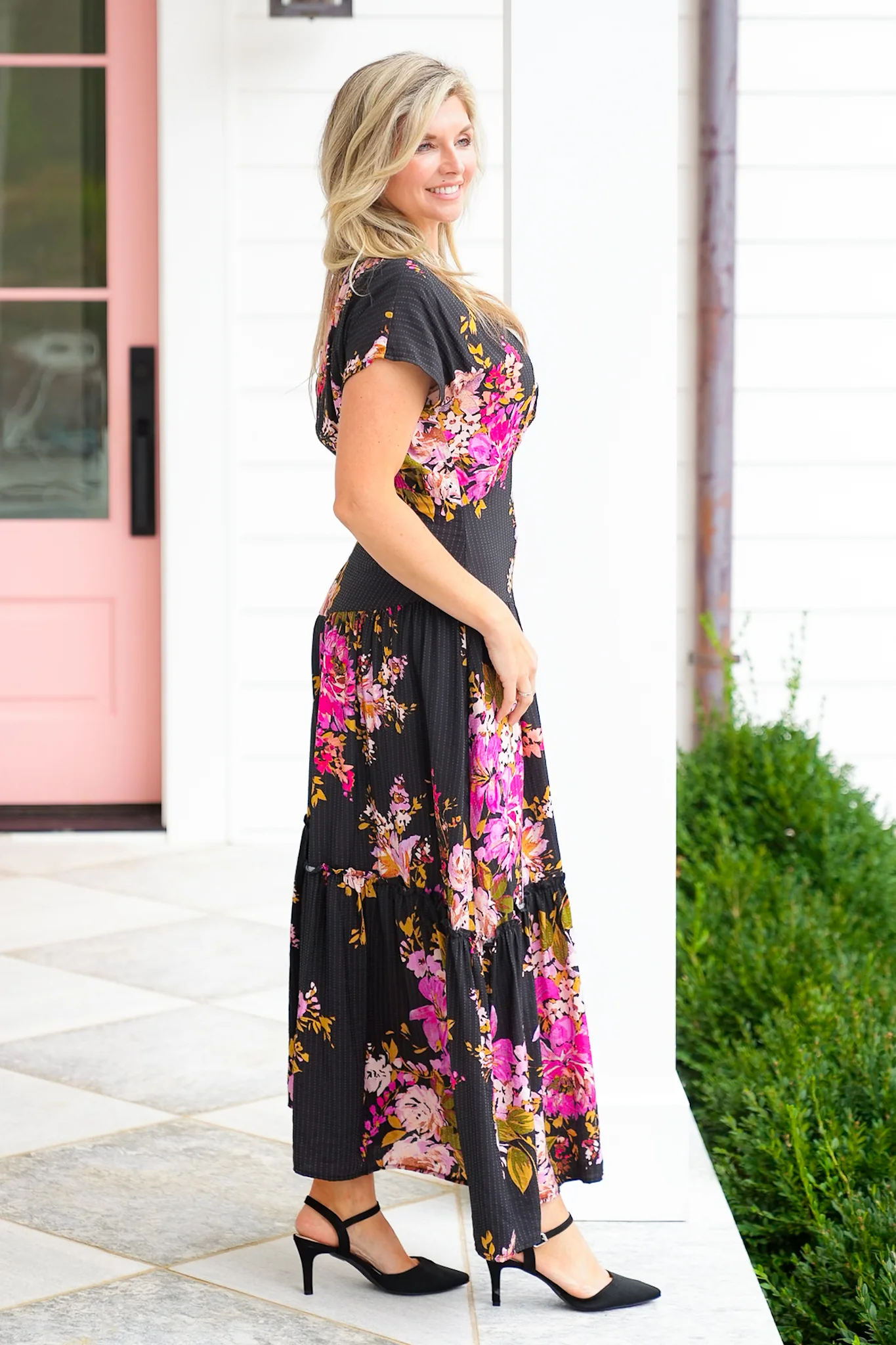 Floral Short Sleeve Maxi Dress - Image 4