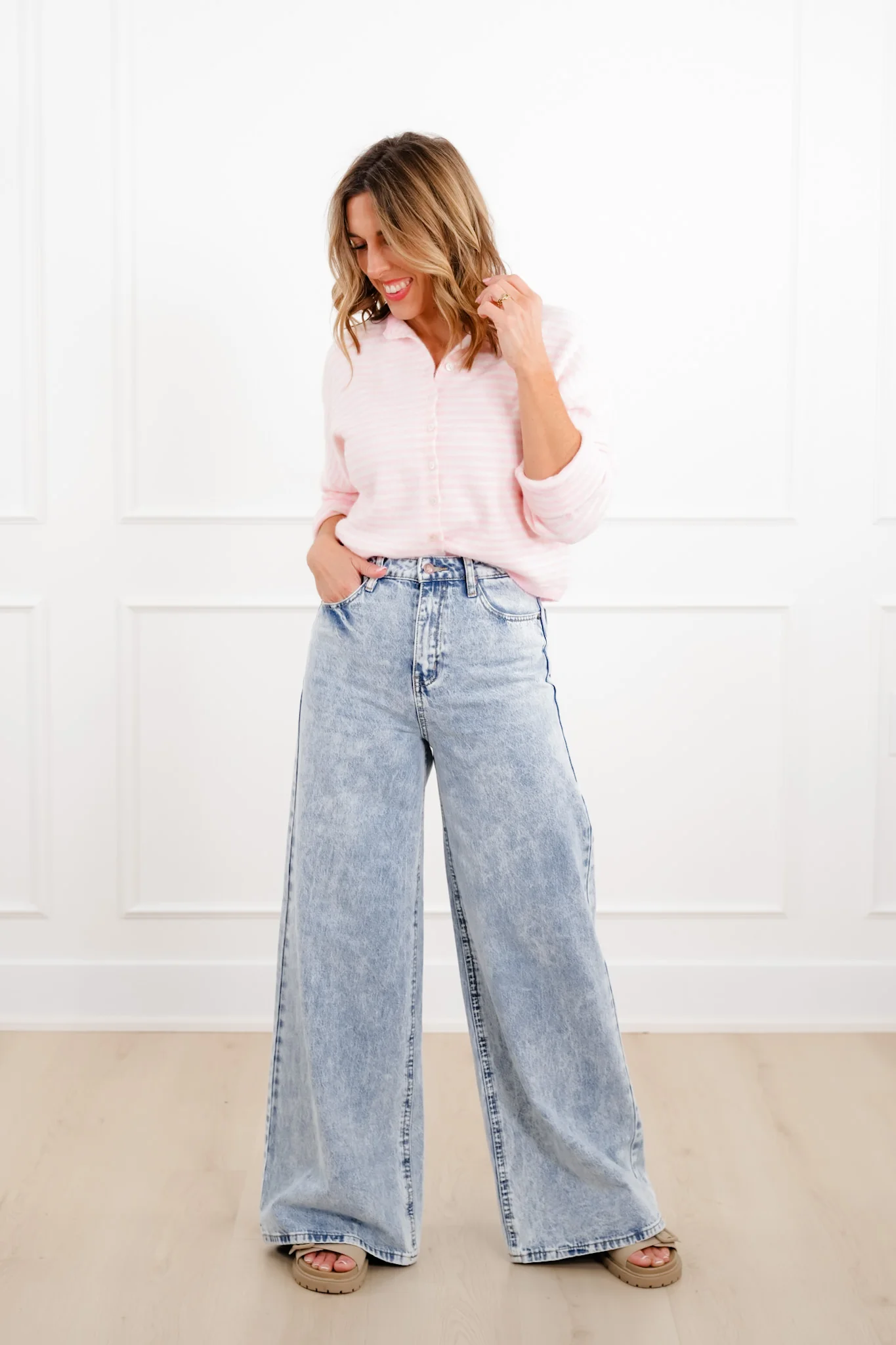 Freckled Poppy Multi-Inseam "The Lennon" High Rise Baggy Wide Leg Jean - Image 11
