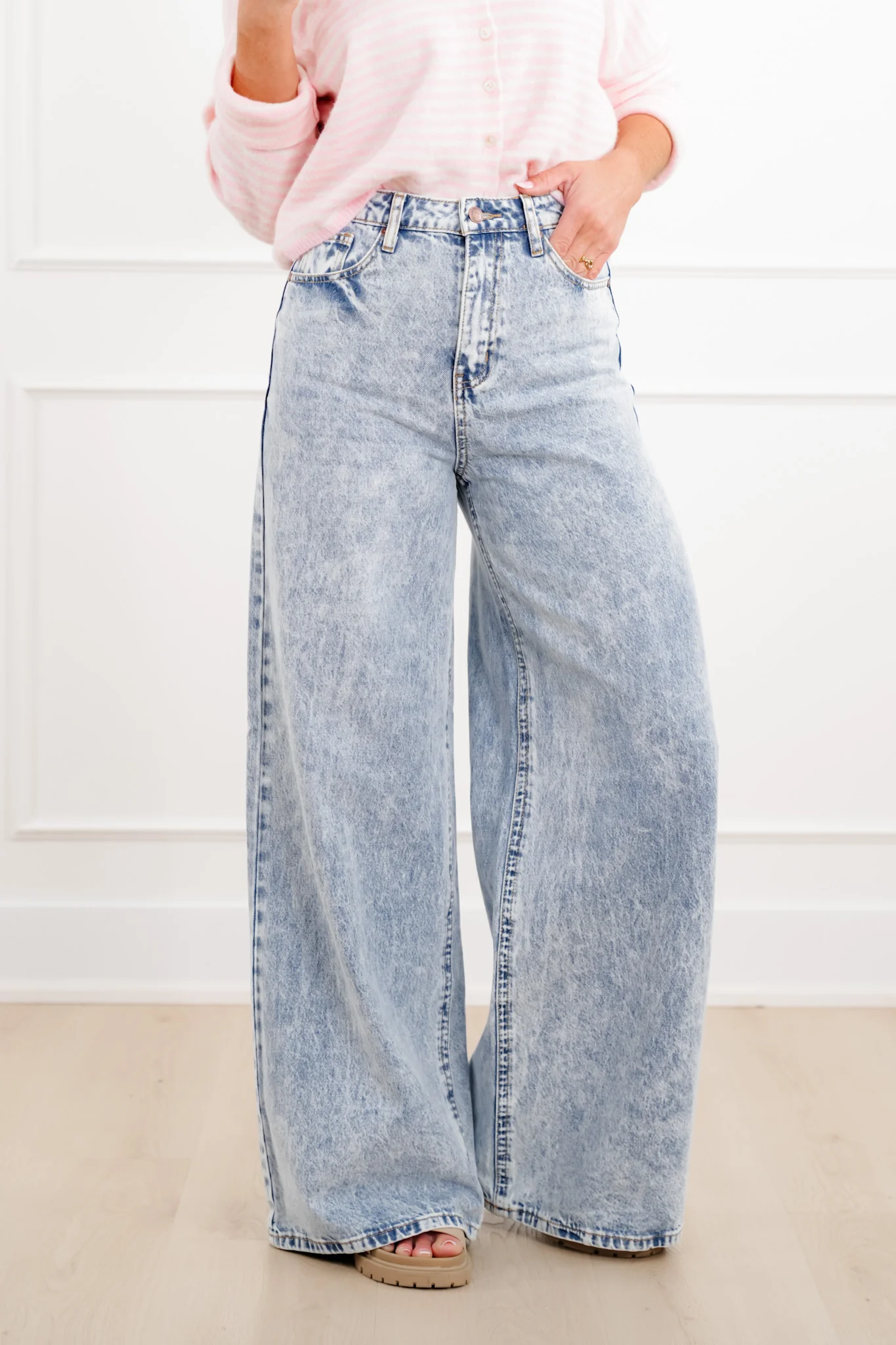 Freckled Poppy Multi-Inseam "The Lennon" High Rise Baggy Wide Leg Jean - Image 12