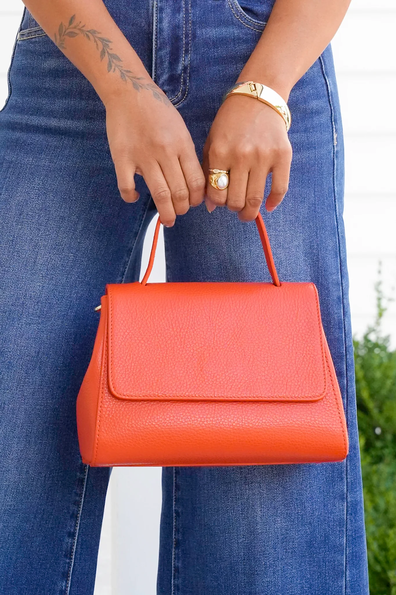 Genuine Italian Leather Top Handle and Crossbody Handbag - Image 3