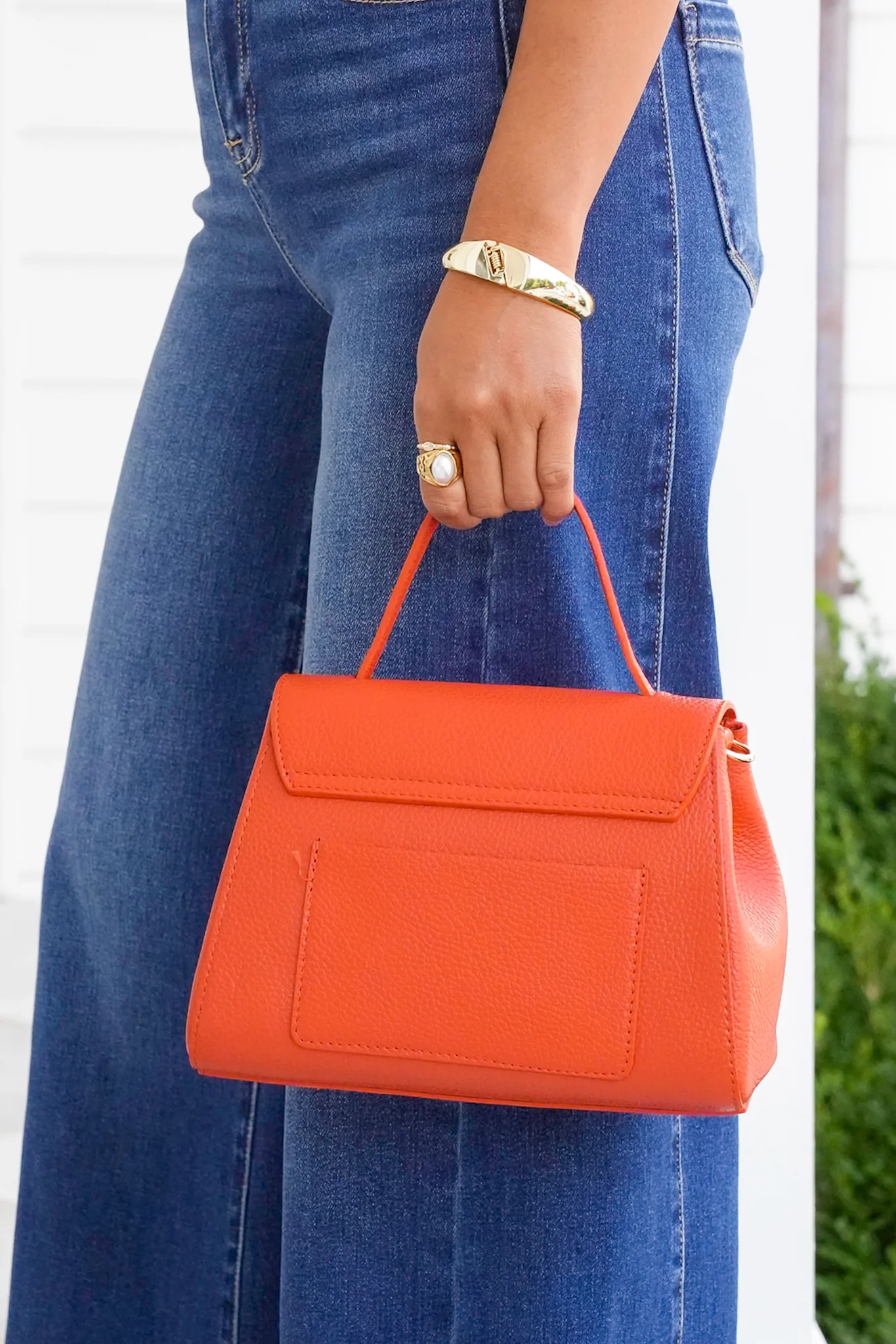 Genuine Italian Leather Top Handle and Crossbody Handbag - Image 4