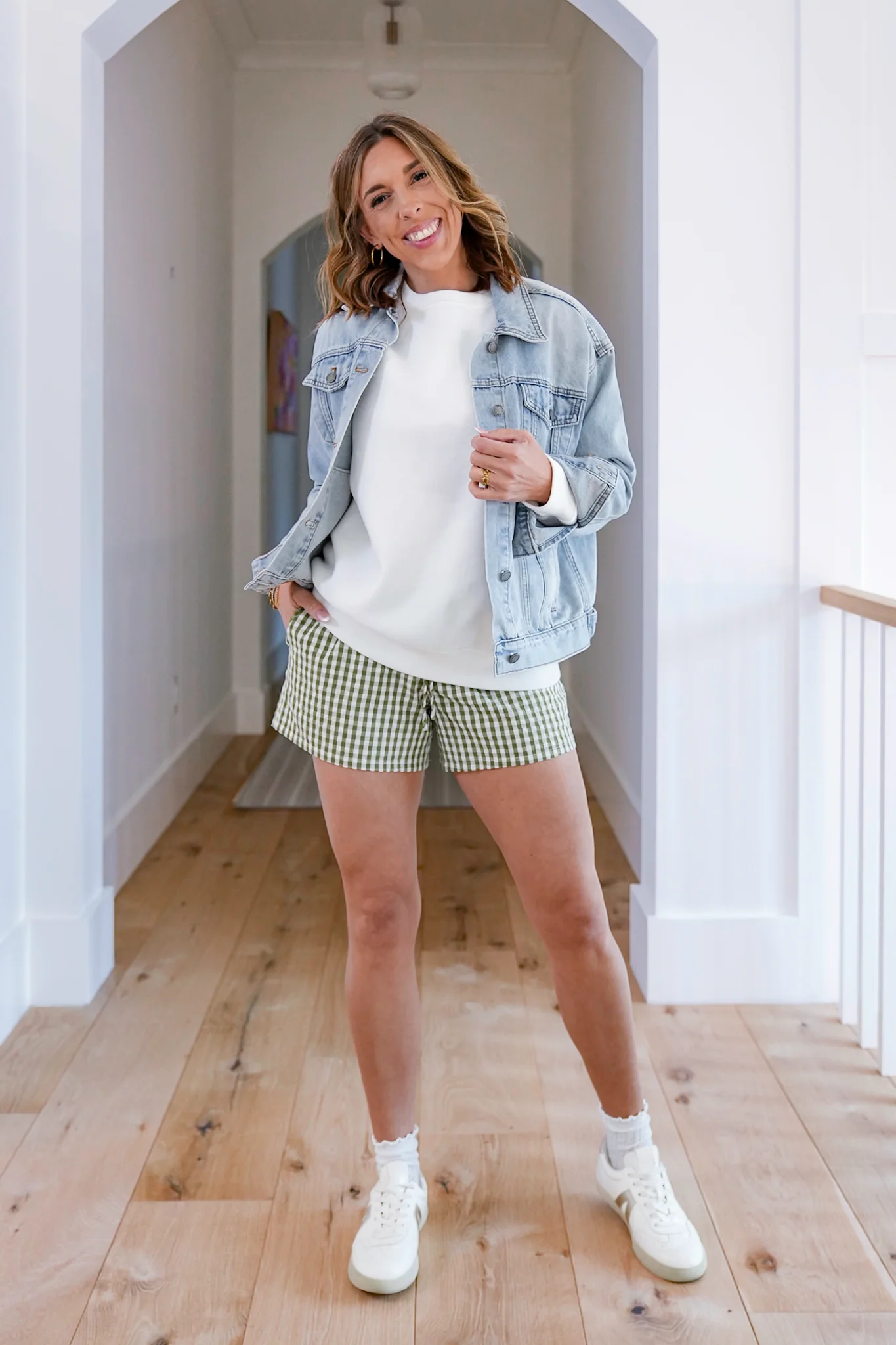 Gingham Print Double Elastic Waist Boxer Shorts - Image 12