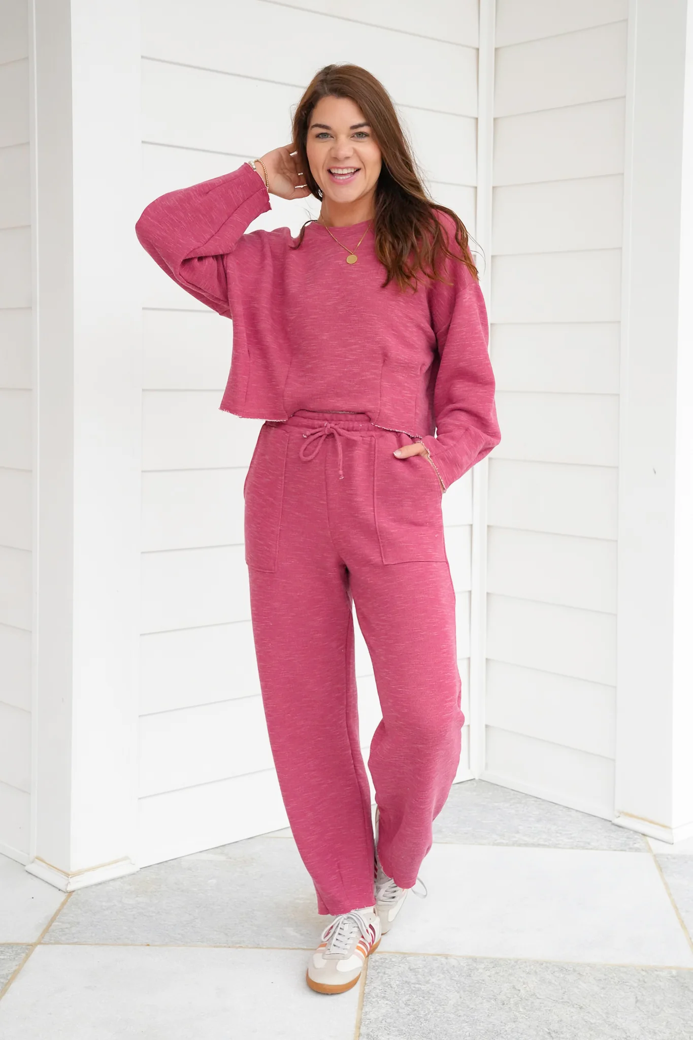 Heathered Long Sleeve Pullover with Dart Accent - Image 4