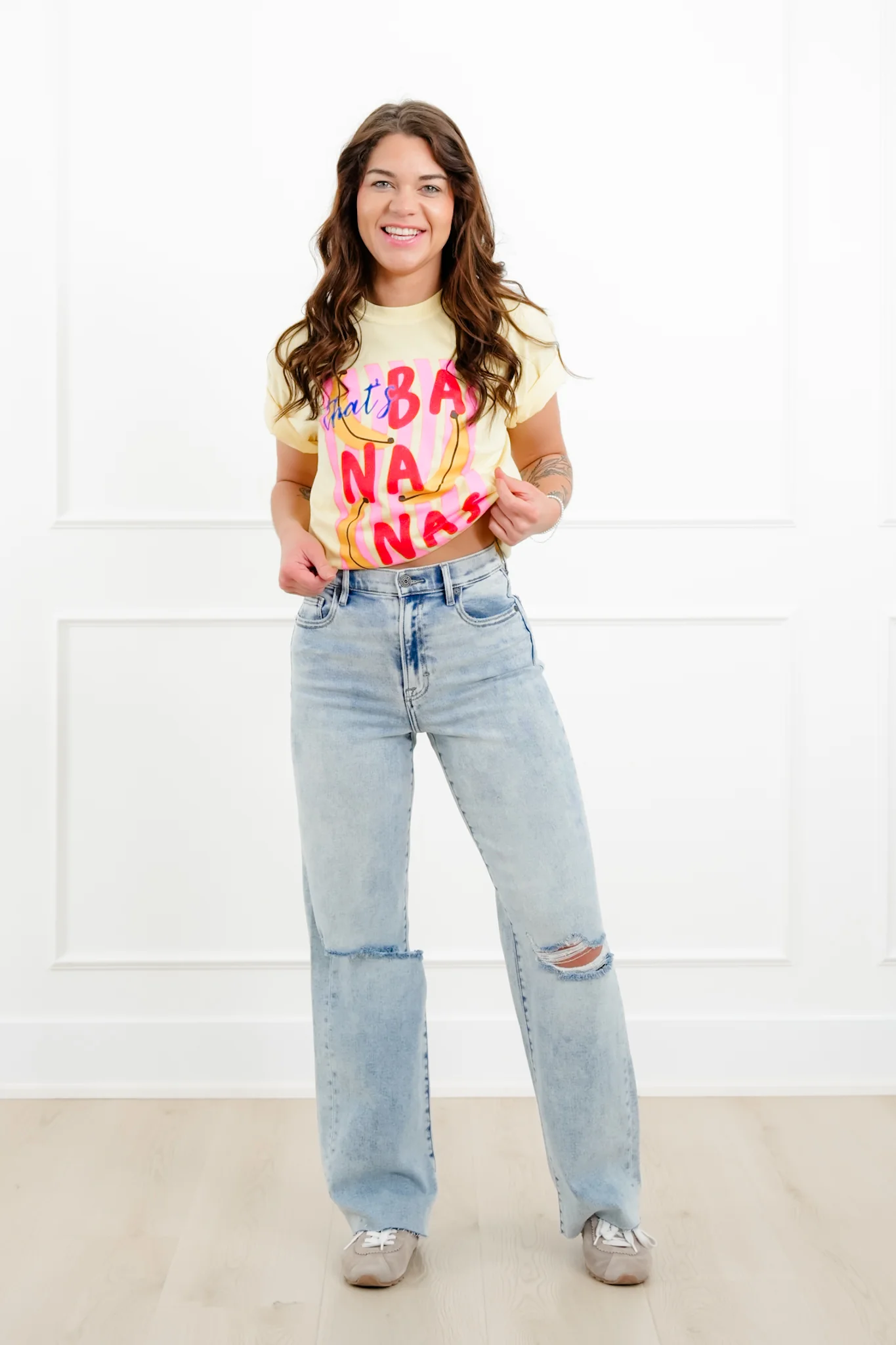 Hidden High Rise Light Wash Distressed Dad Jeans - Image 9