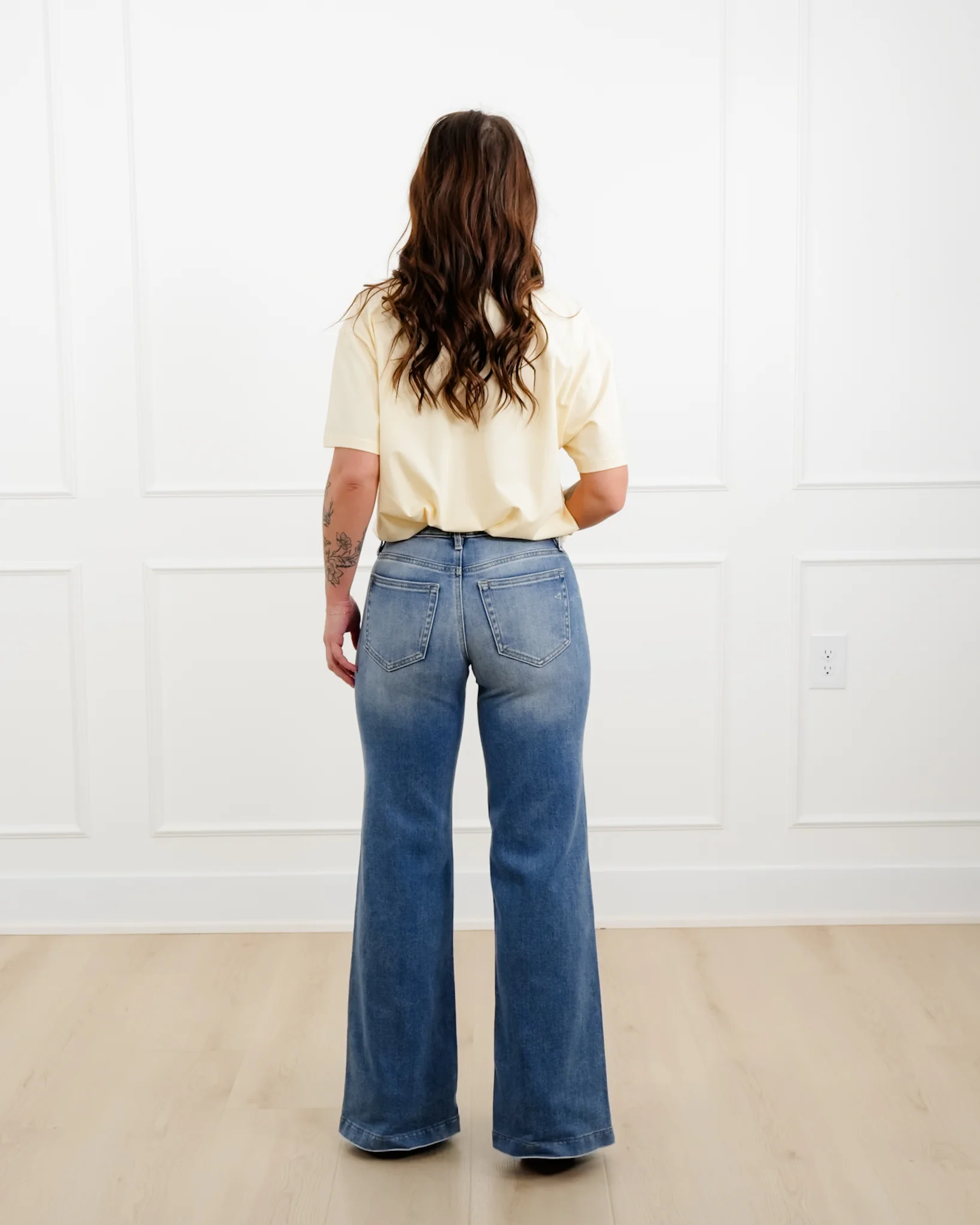 Hidden Mid Rise Dark Wash Flare Jeans - Image 6