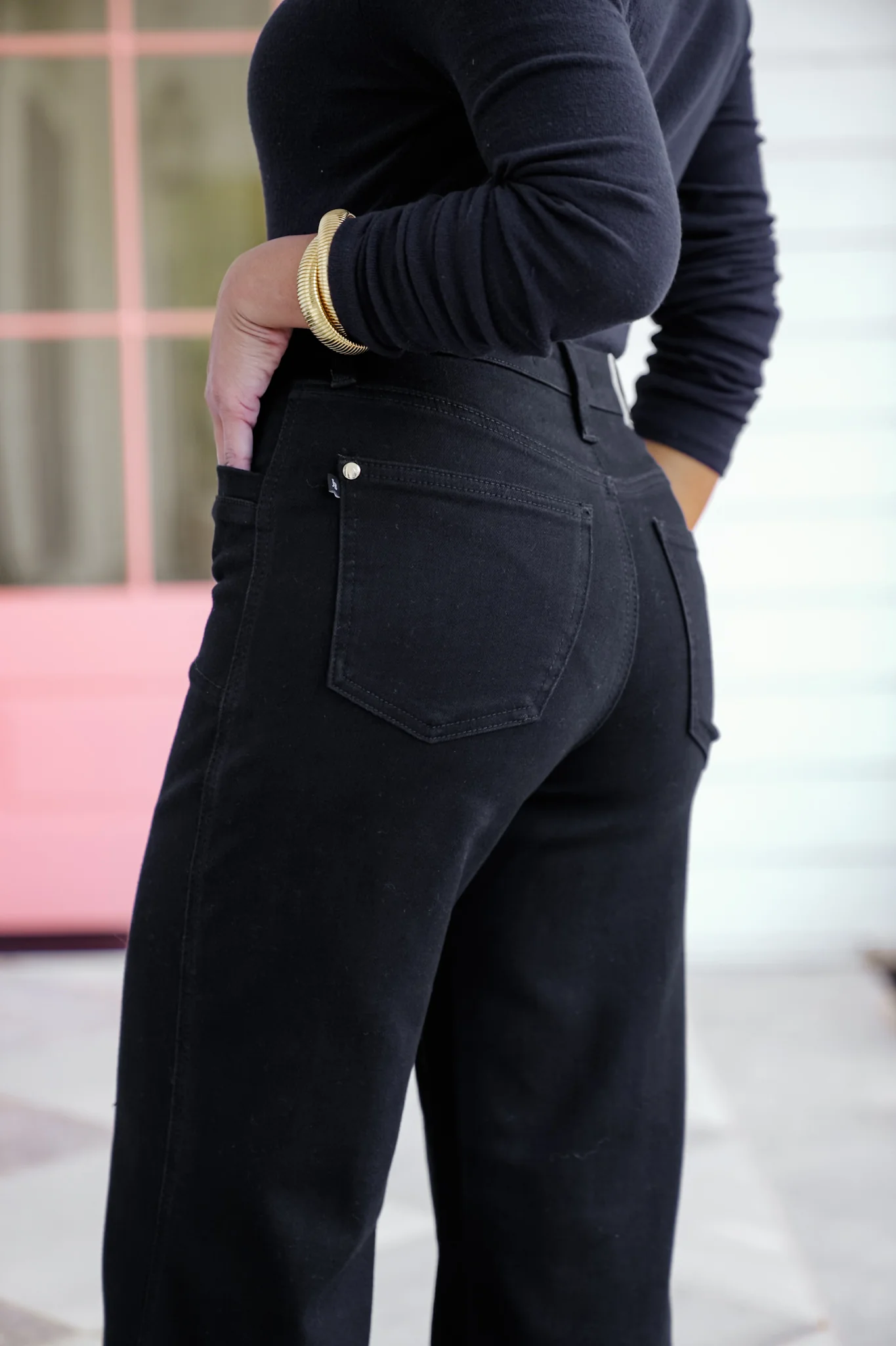 Judy Blue High Rise Black Retro Wide Leg Jeans - Image 6