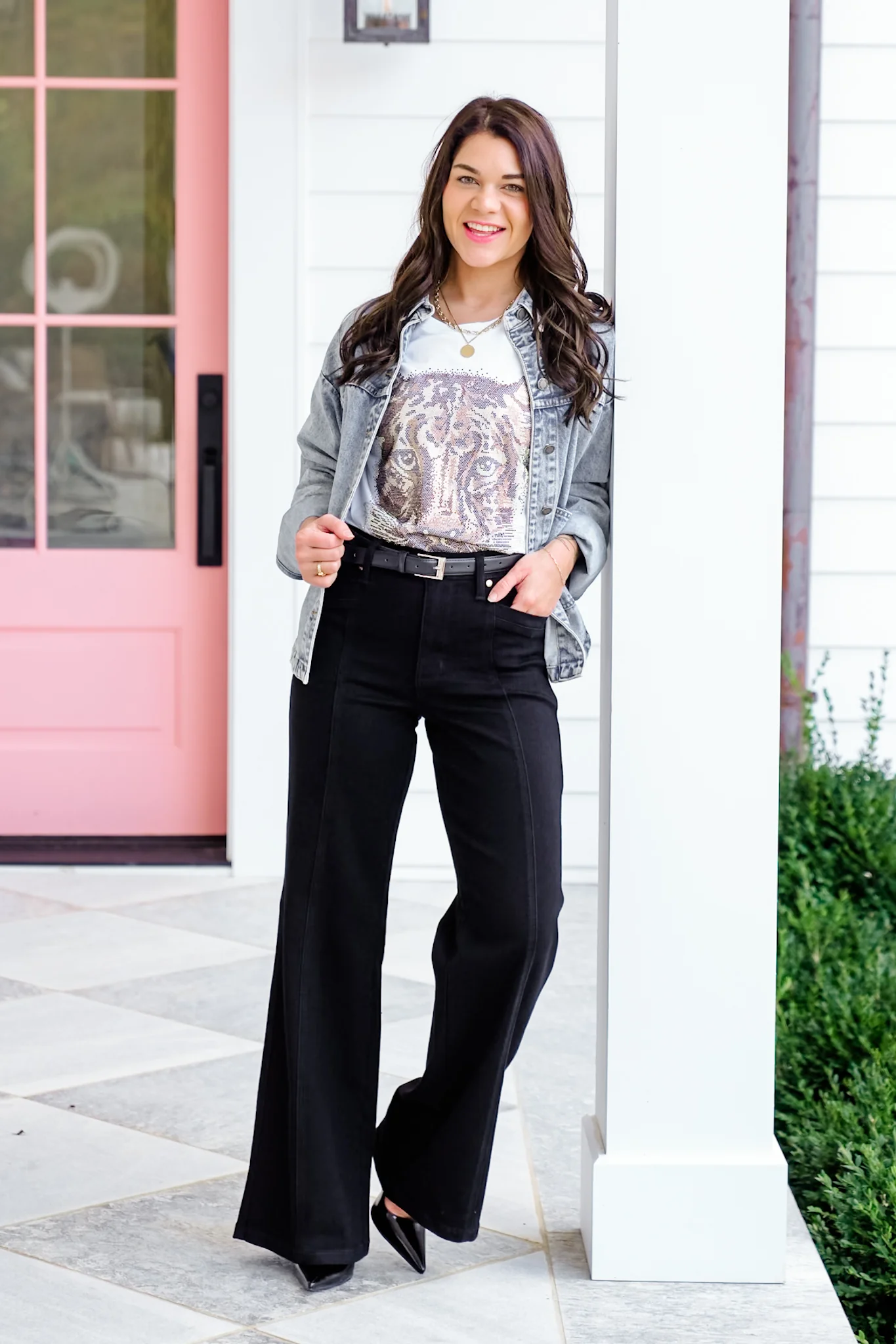Judy Blue High Rise Black Retro Wide Leg Jeans - Image 7