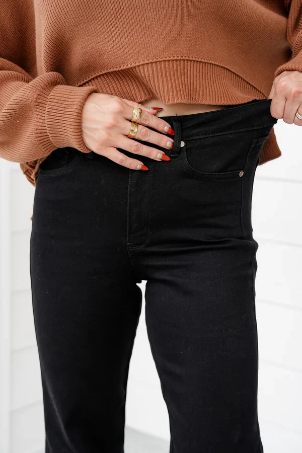 Restock! Judy Blue Dark Horse Black High Rise Black Tummy Control Classic Straight Leg Jeans - Image 3