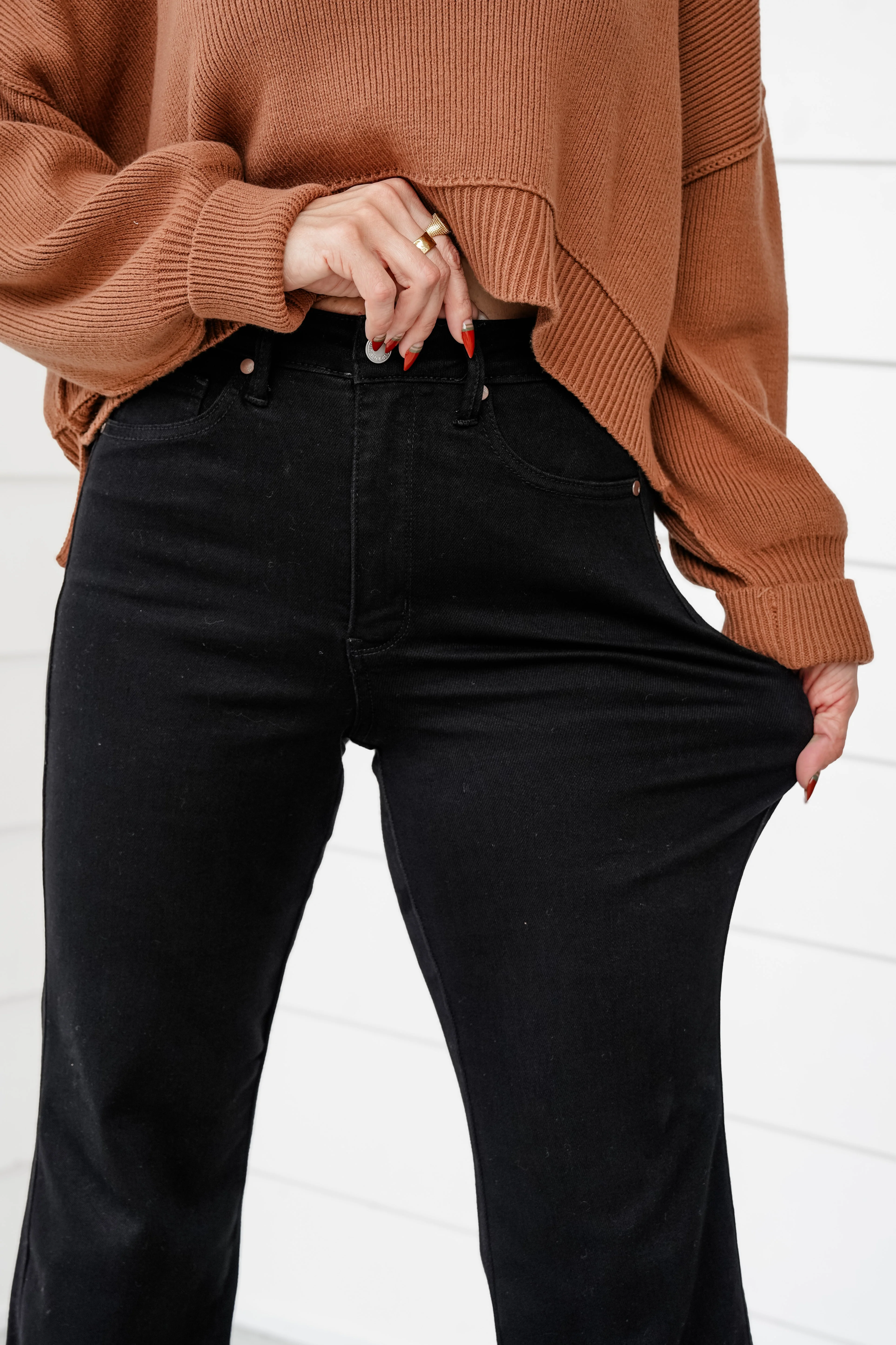 Restock! Judy Blue Dark Horse Black High Rise Black Tummy Control Classic Straight Leg Jeans - Image 4