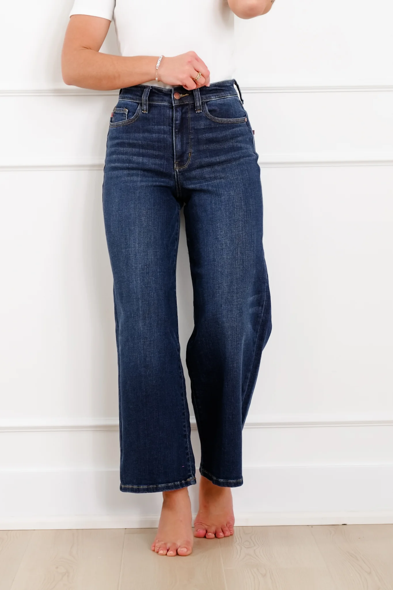 Judy Blue High Rise Dark Wash Ankle Wide Leg Jeans - Image 12