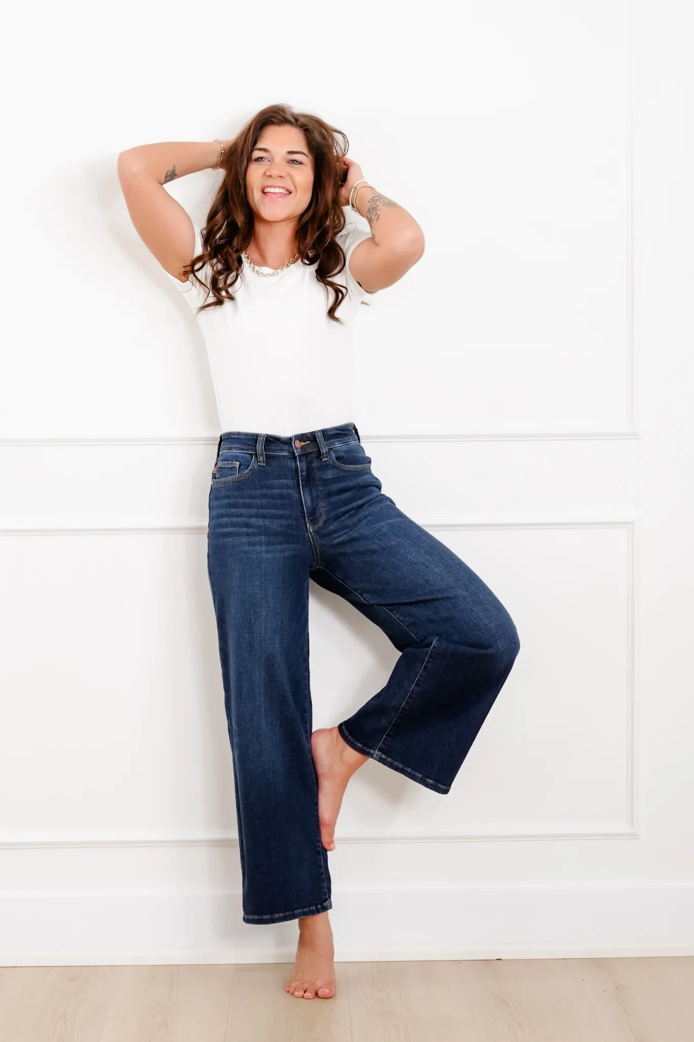 Judy Blue High Rise Dark Wash Ankle Wide Leg Jeans - Image 13