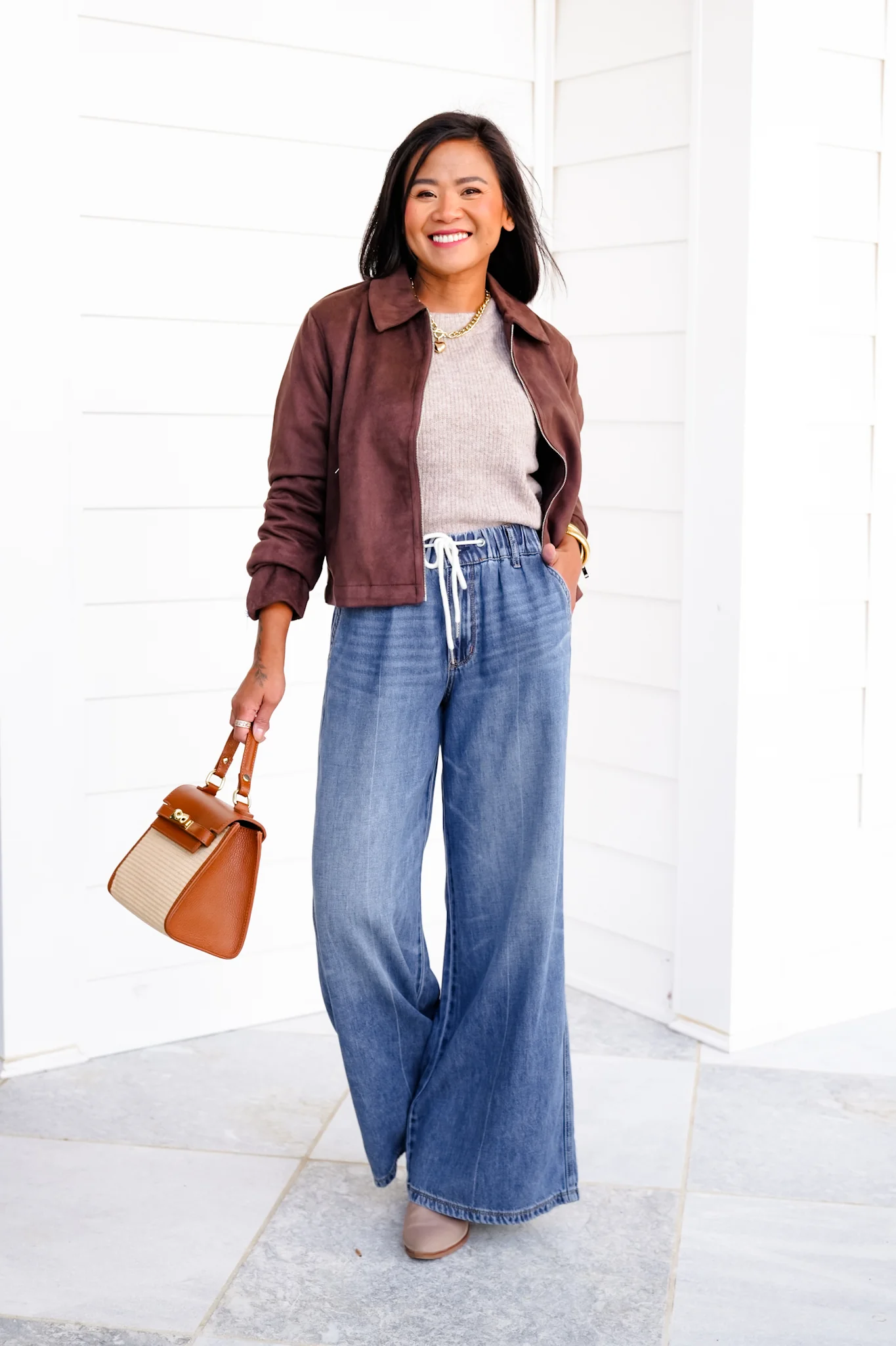 Judy Blue High Rise Dark Wash Elastic Waistband Featherweight Palazzo Jeans - Image 4