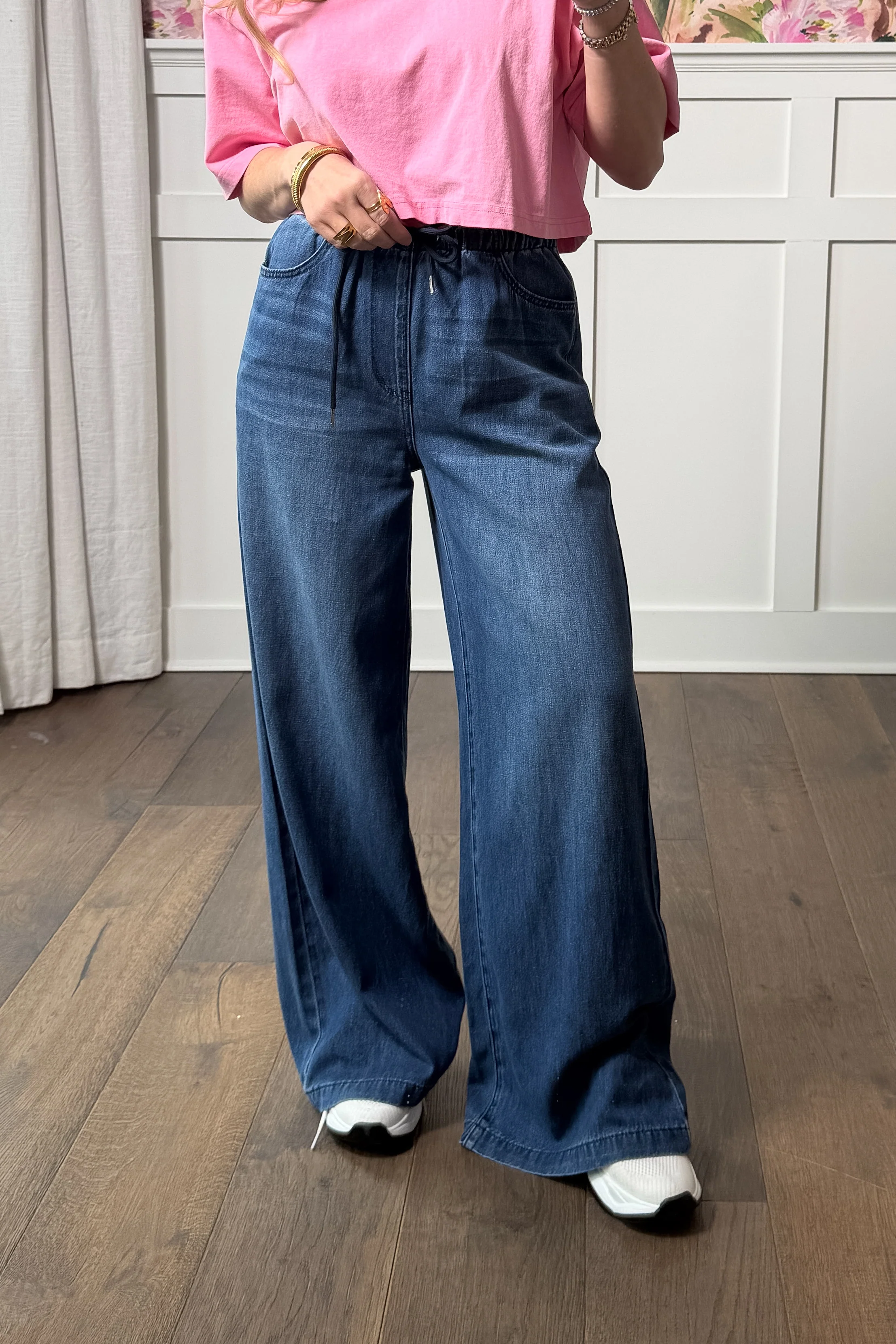 Judy Blue The Paloma High Rise Dark Wash Palazzo Jeans - Image 4