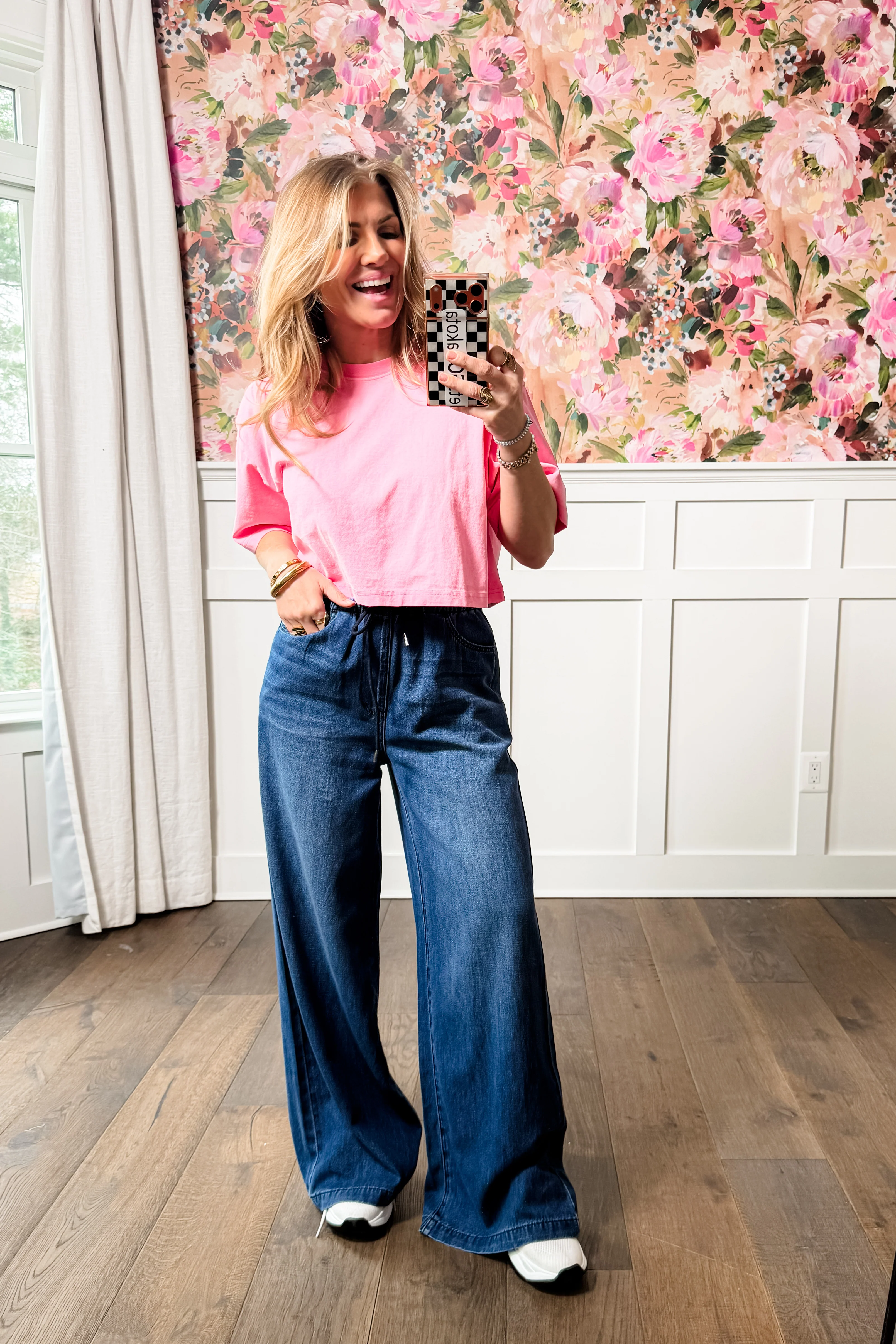 Judy Blue The Paloma High Rise Dark Wash Palazzo Jeans - Image 5