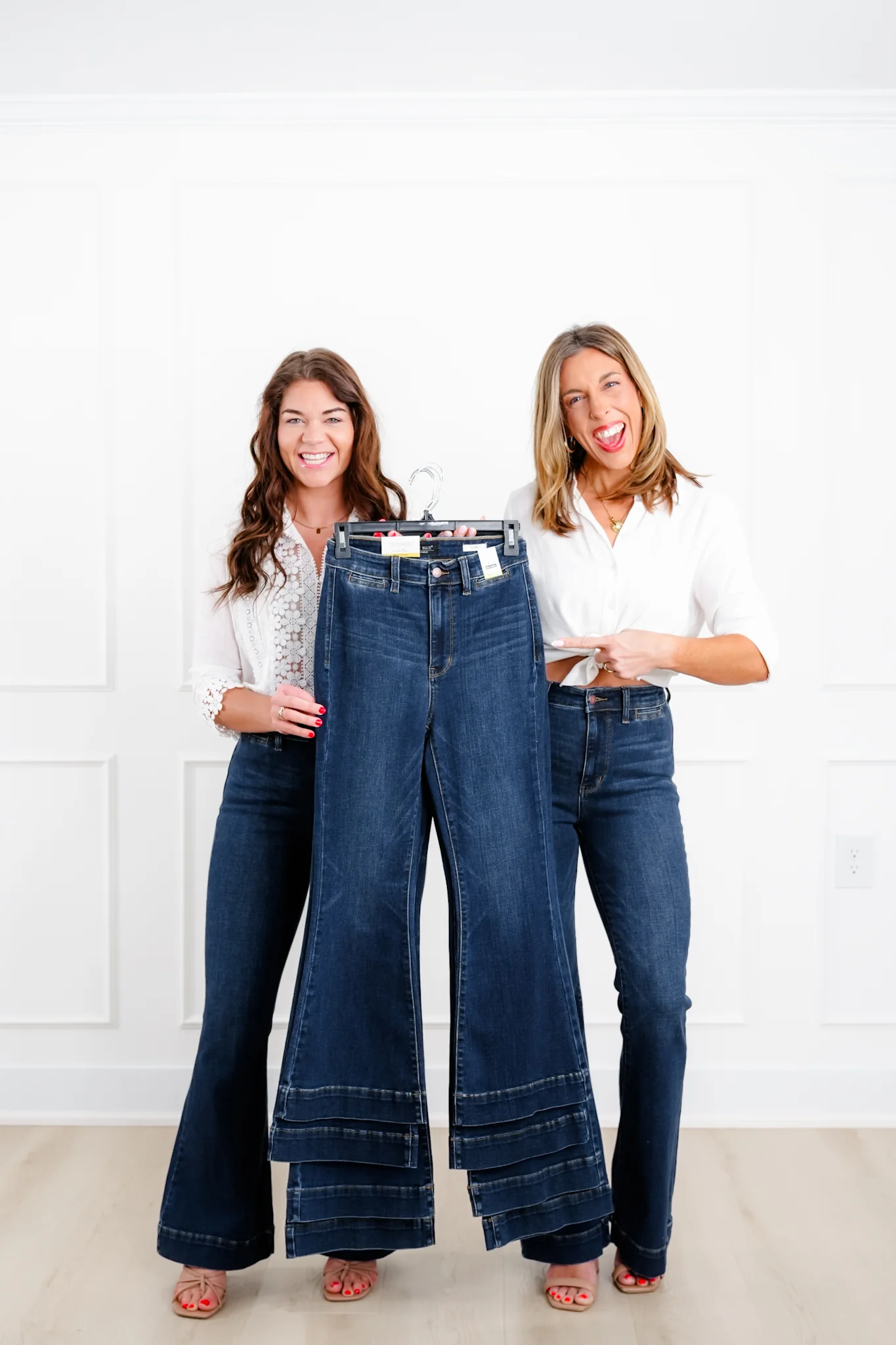 Judy Blue "The Sadie" Multi Inseam High Rise Dark Wash Trouser Flare Jeans - Image 14