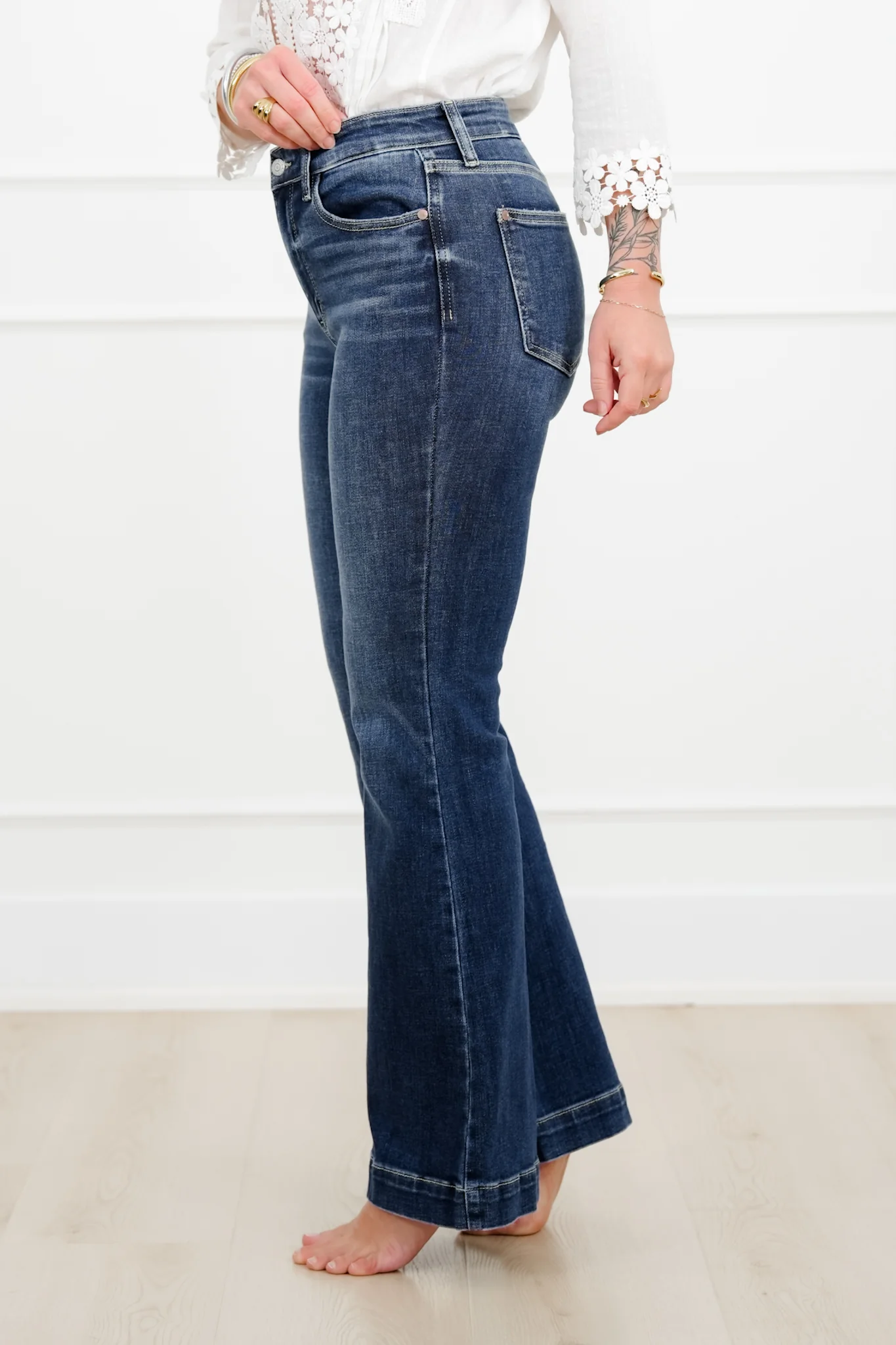 Judy Blue Petite/Reg The Lexi High Rise Dark Wash Trouser Flare - Image 6