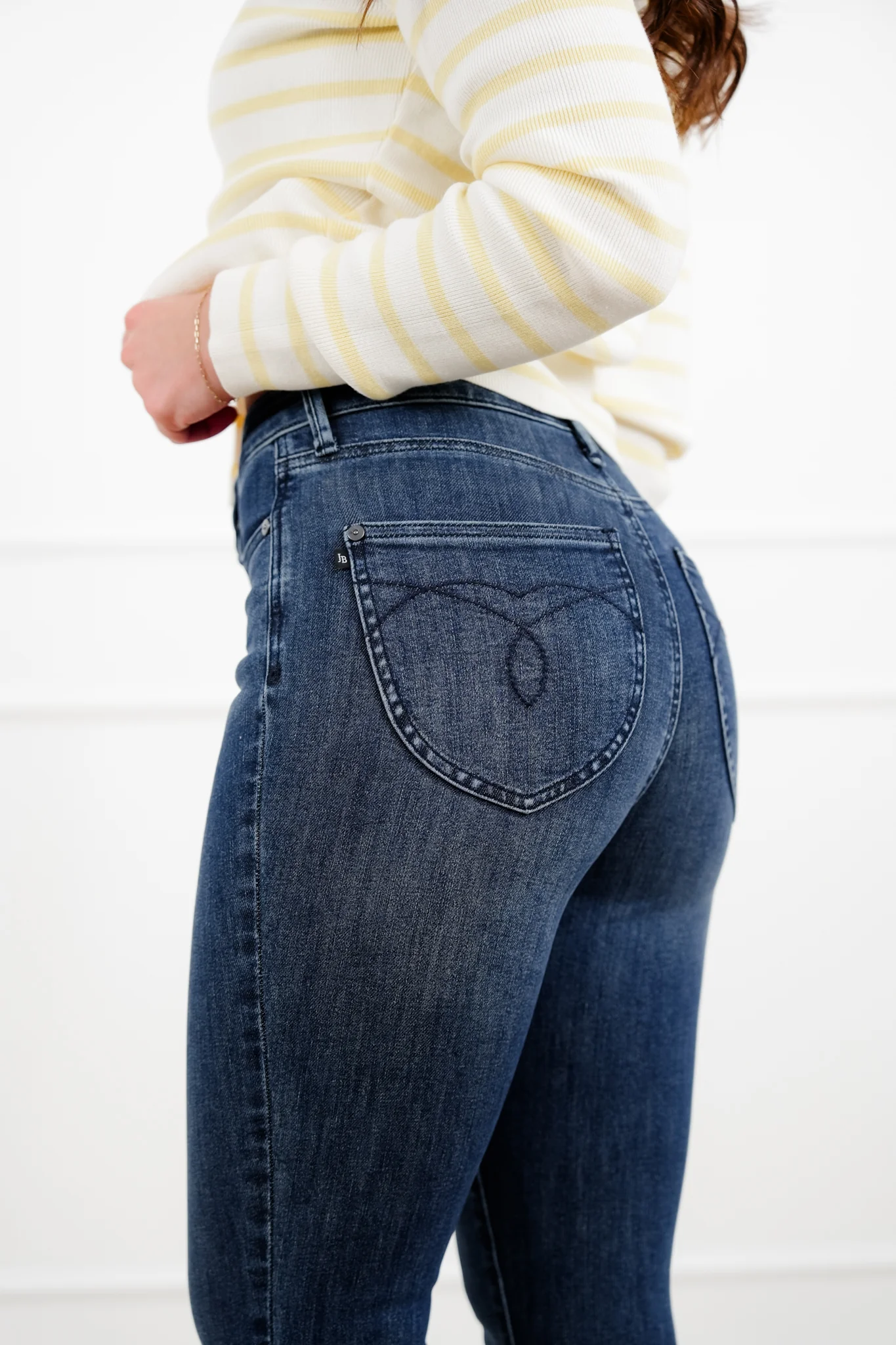 Judy Blue High Rise Dark Wash Tummy Control Capri Jeans with Shield Back Pockets - Image 8