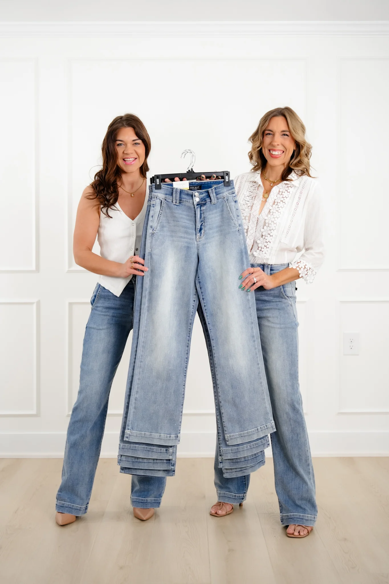 Judy Blue The Destiny High Rise Light Wash Multiple Inseam Wide Leg Trouser Jeans - Image 2