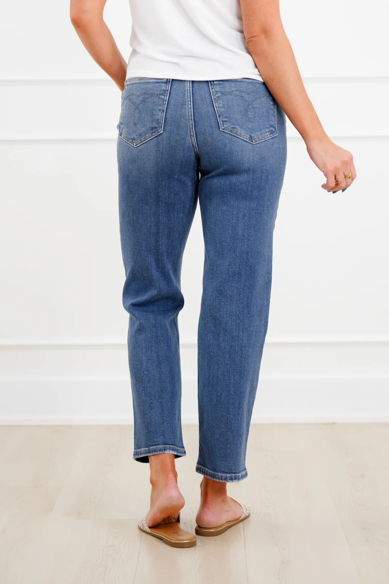 Judy Blue High Rise Medium Wash Ankle Length Straight Leg Jeans - Image 10