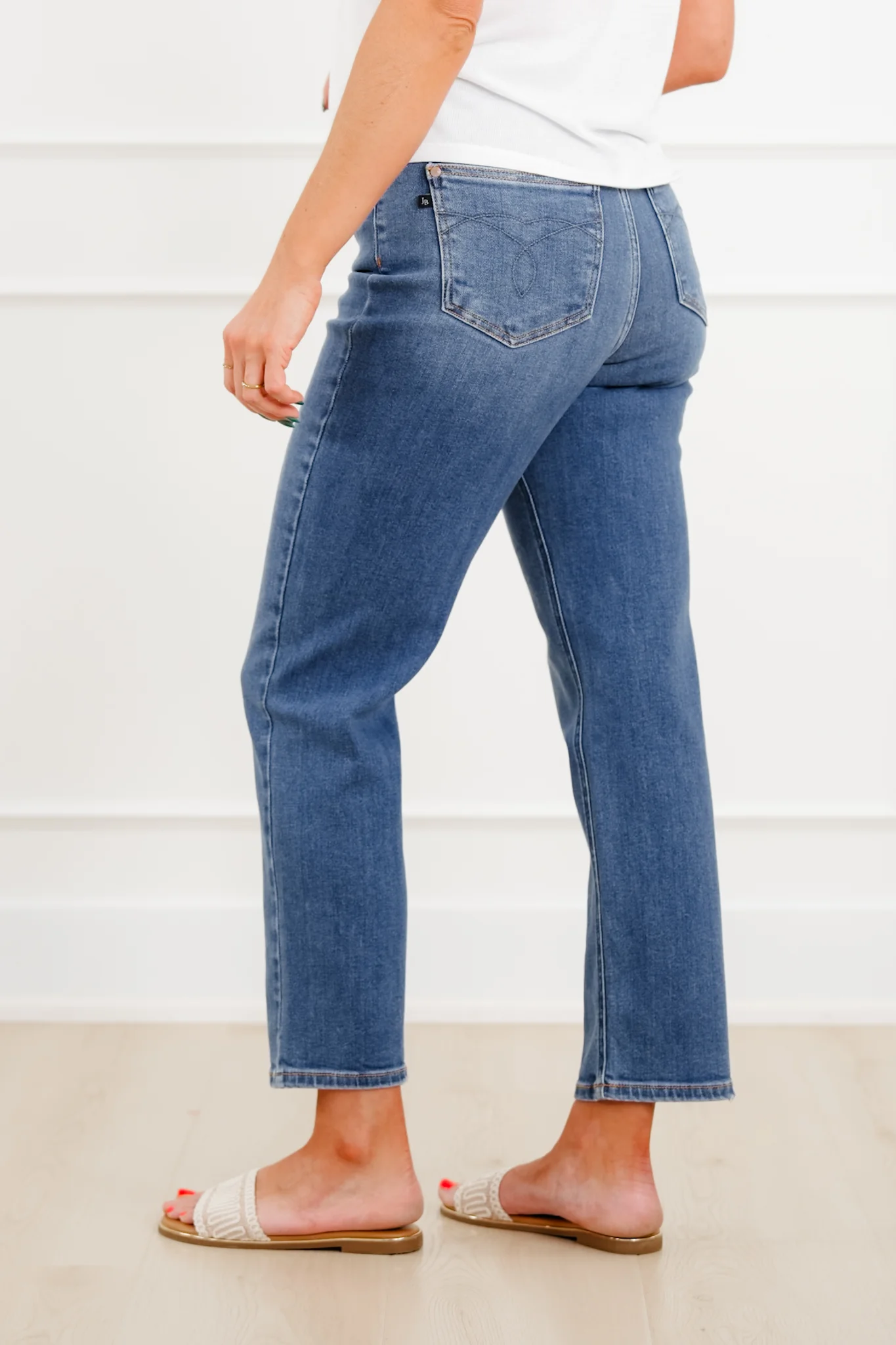 Judy Blue High Rise Medium Wash Ankle Length Straight Leg Jeans - Image 11