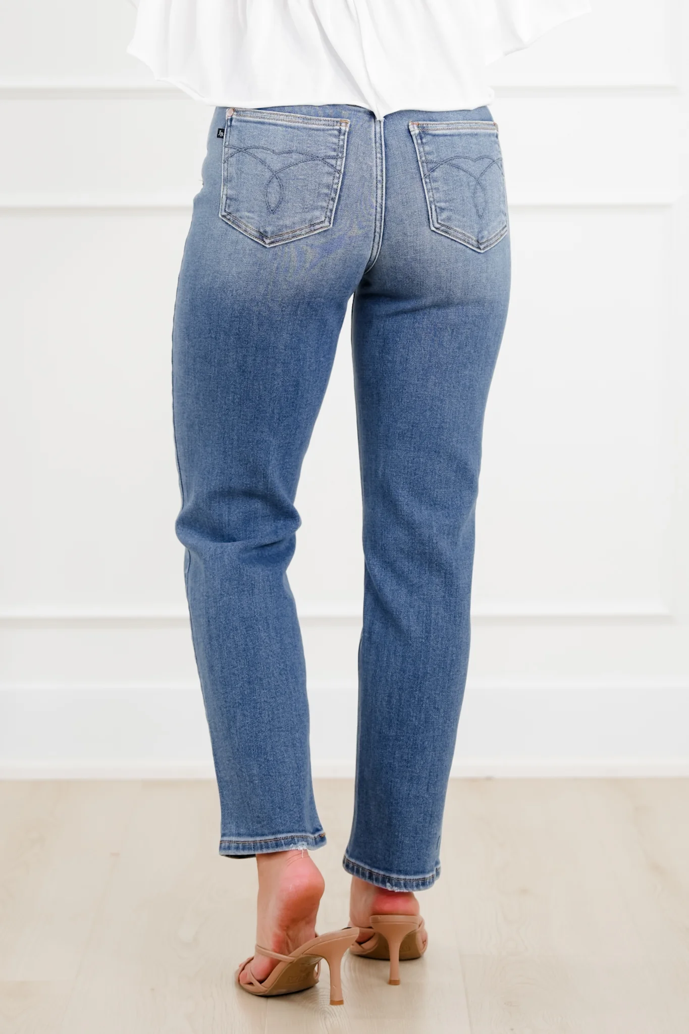Judy Blue High Rise Medium Wash Ankle Length Straight Leg Jeans - Image 5