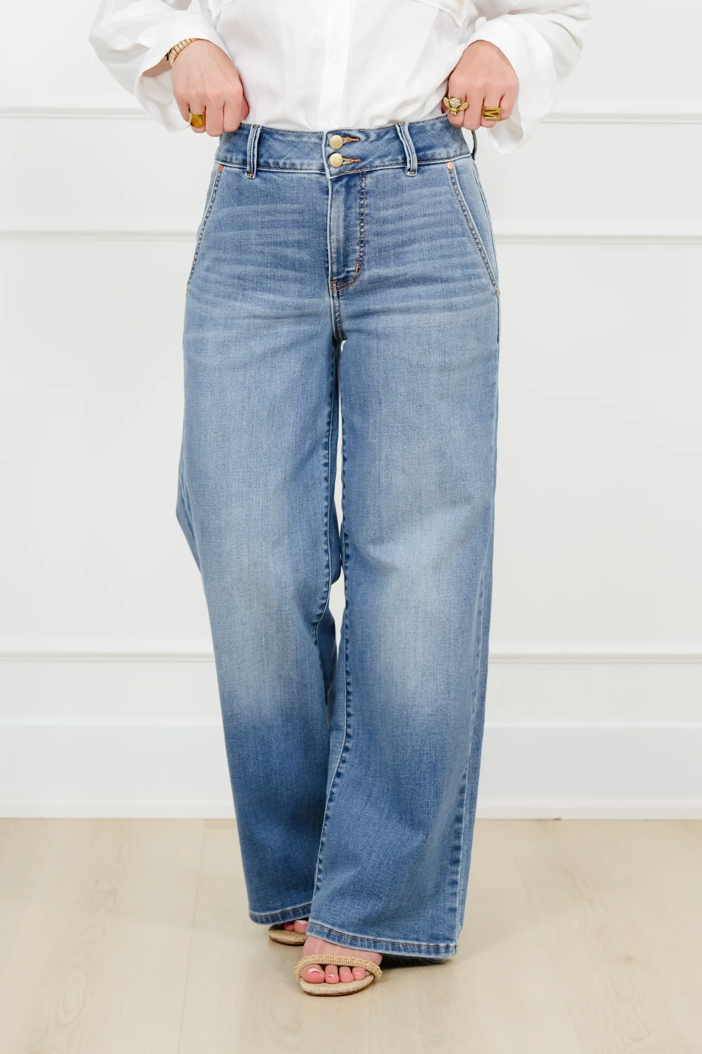 Judy Blue High Rise Medium Wash Multiple Inseam Column Jeans with Trouser Styling - Image 12