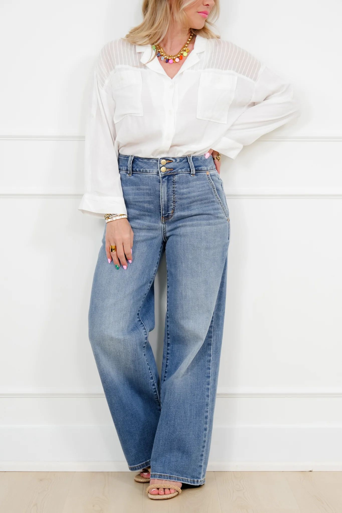 Judy Blue High Rise Medium Wash Multiple Inseam Column Jeans with Trouser Styling - Image 15