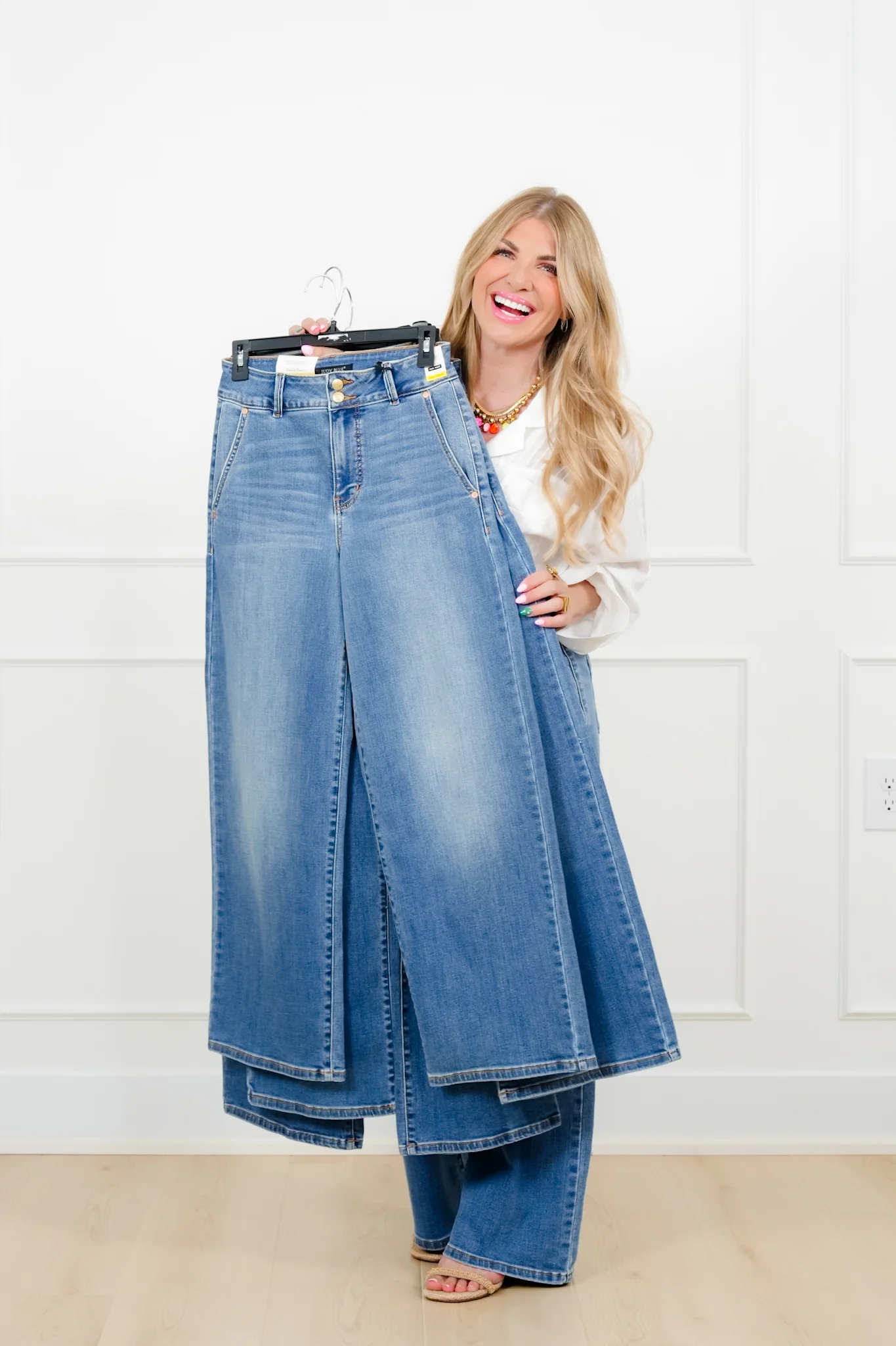 Judy Blue High Rise Medium Wash Multiple Inseam Column Jeans with Trouser Styling - Image 2