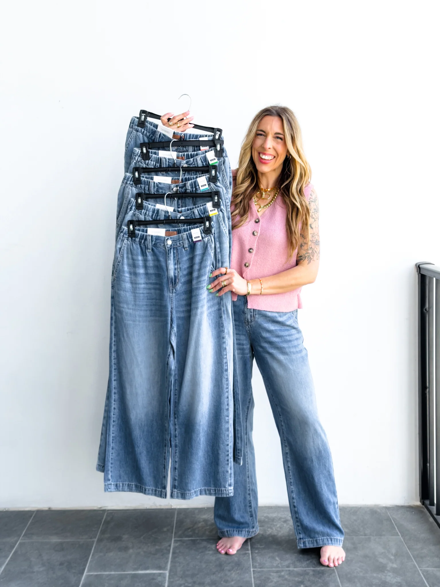 Judy Blue The Bay Breeze Multiple Inseam Featherweight Baggy Jeans with Elastic Waist Band - Image 21
