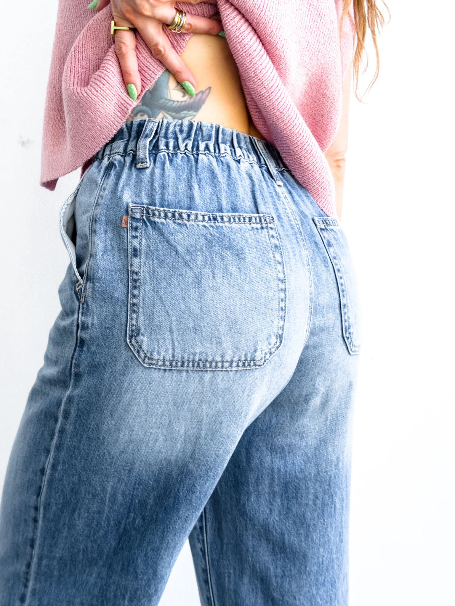 Judy Blue The Bay Breeze Multiple Inseam Featherweight Baggy Jeans with Elastic Waist Band - Image 22