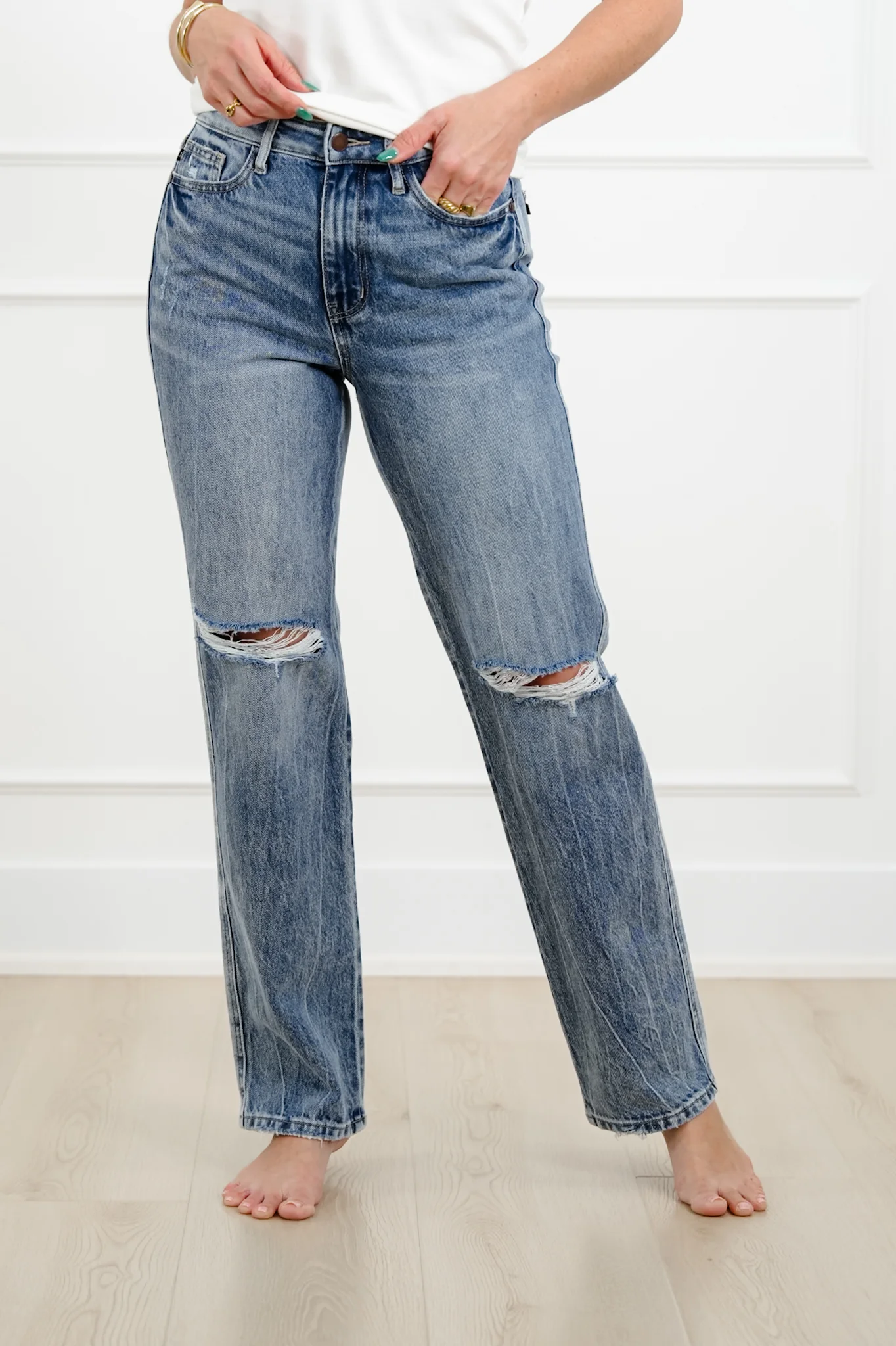 Judy Blue High Rise Medium Wash Rigid Magic Slim Straight Leg Jeans - Image 6