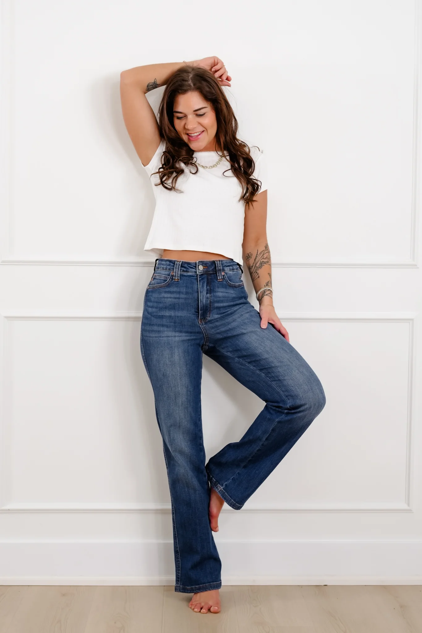 Judy Blue High Rise Medium Wash Tummy Control Straight Leg Jeans - Image 10