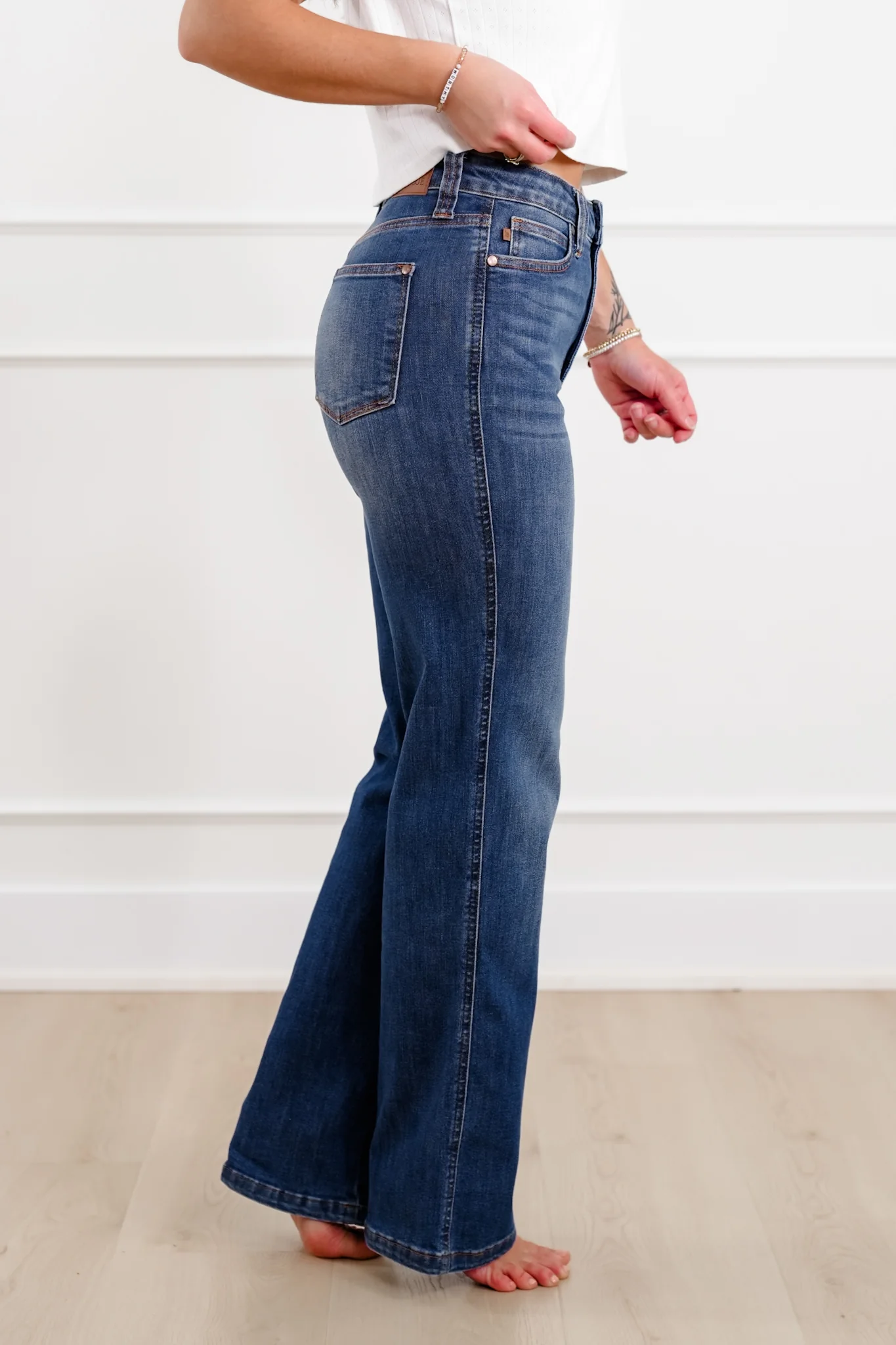 Judy Blue High Rise Medium Wash Tummy Control Straight Leg Jeans - Image 14