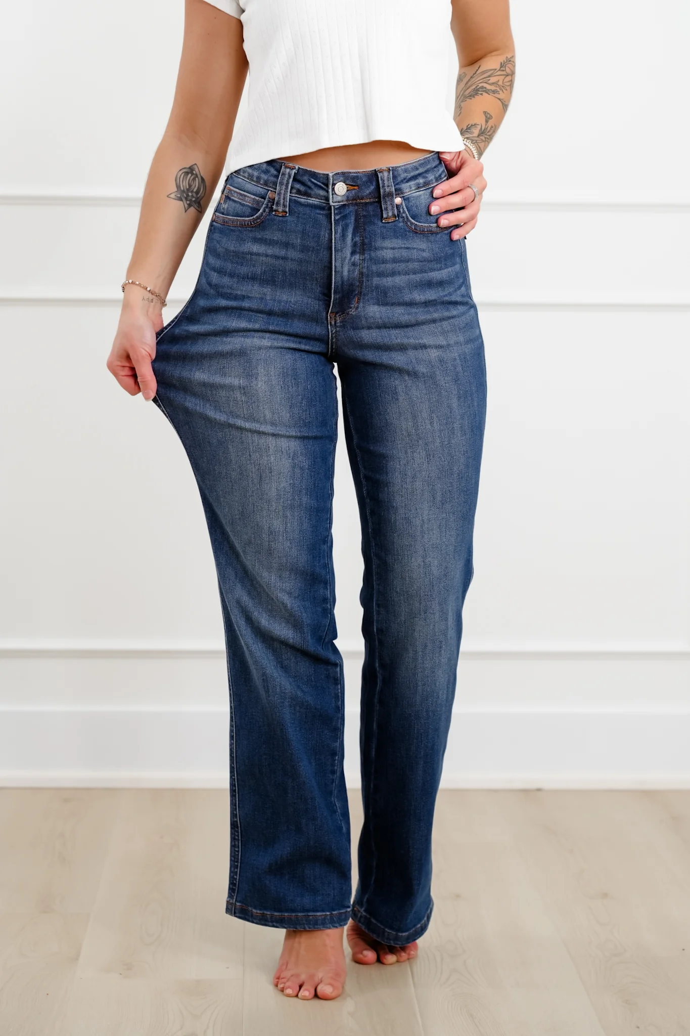 Judy Blue High Rise Medium Wash Tummy Control Straight Leg Jeans - Image 18