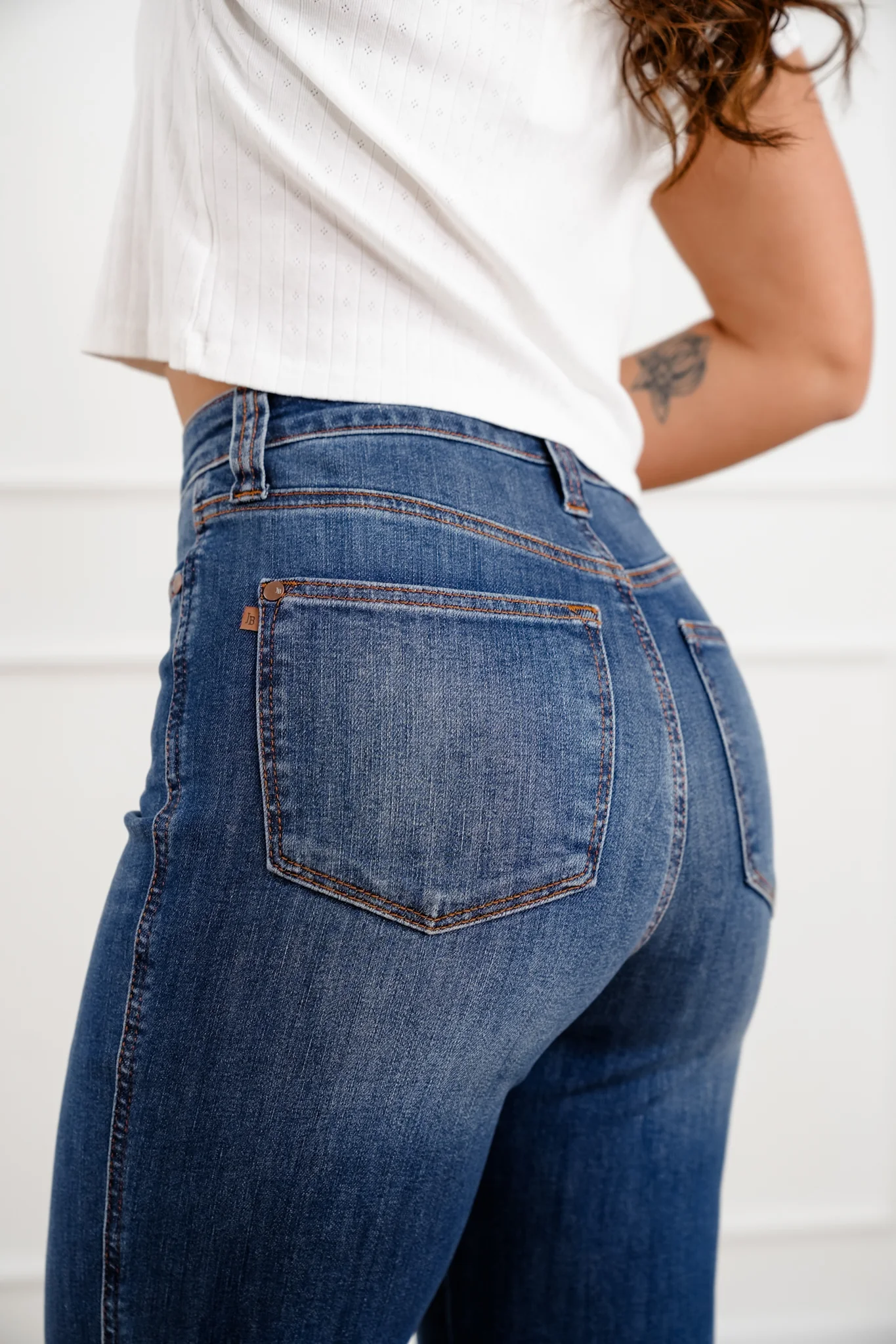 Judy Blue High Rise Medium Wash Tummy Control Straight Leg Jeans - Image 2