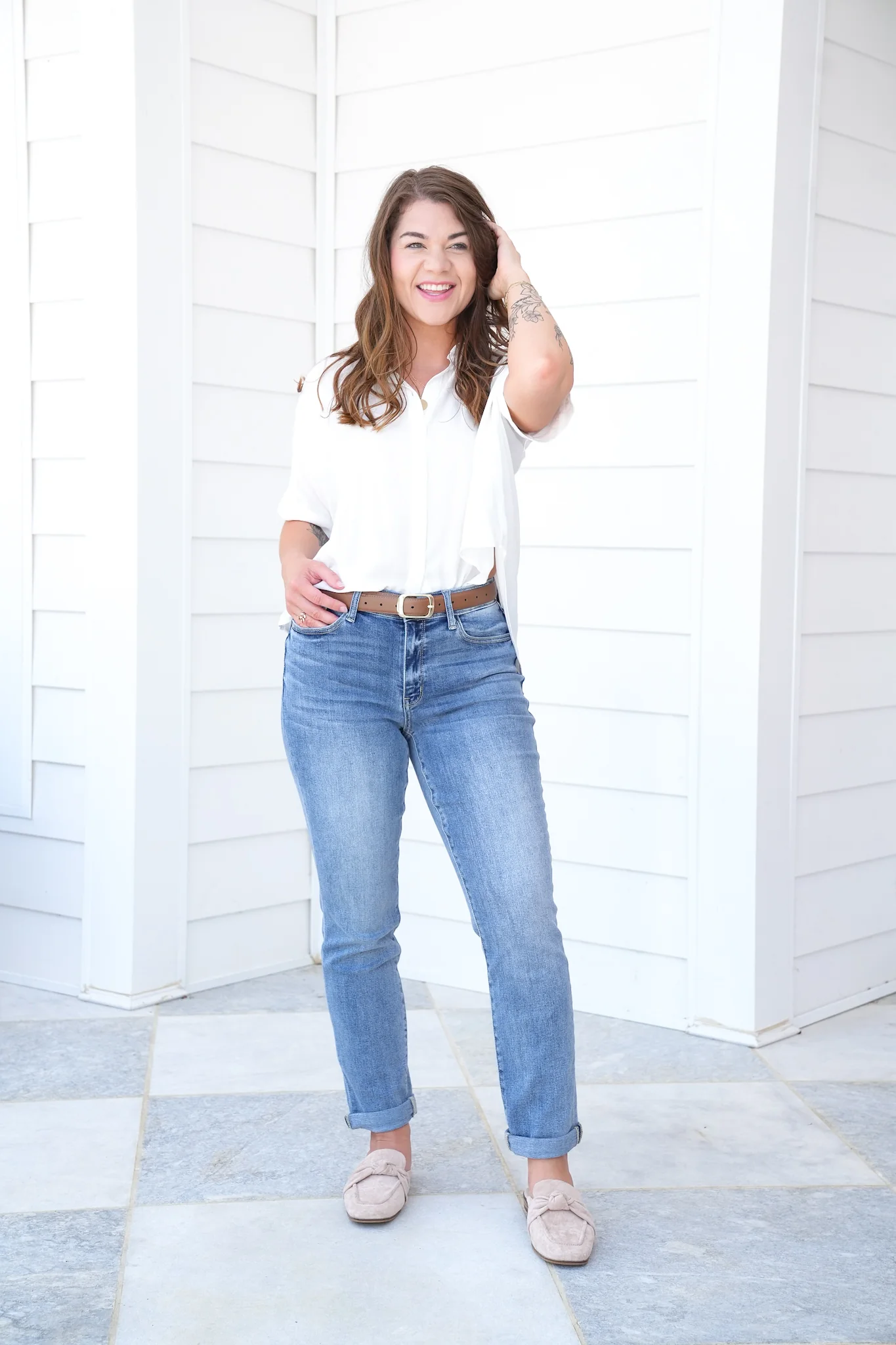 Judy Blue Work From Home Mid Rise Bleach Washed Boyfriends - Image 15